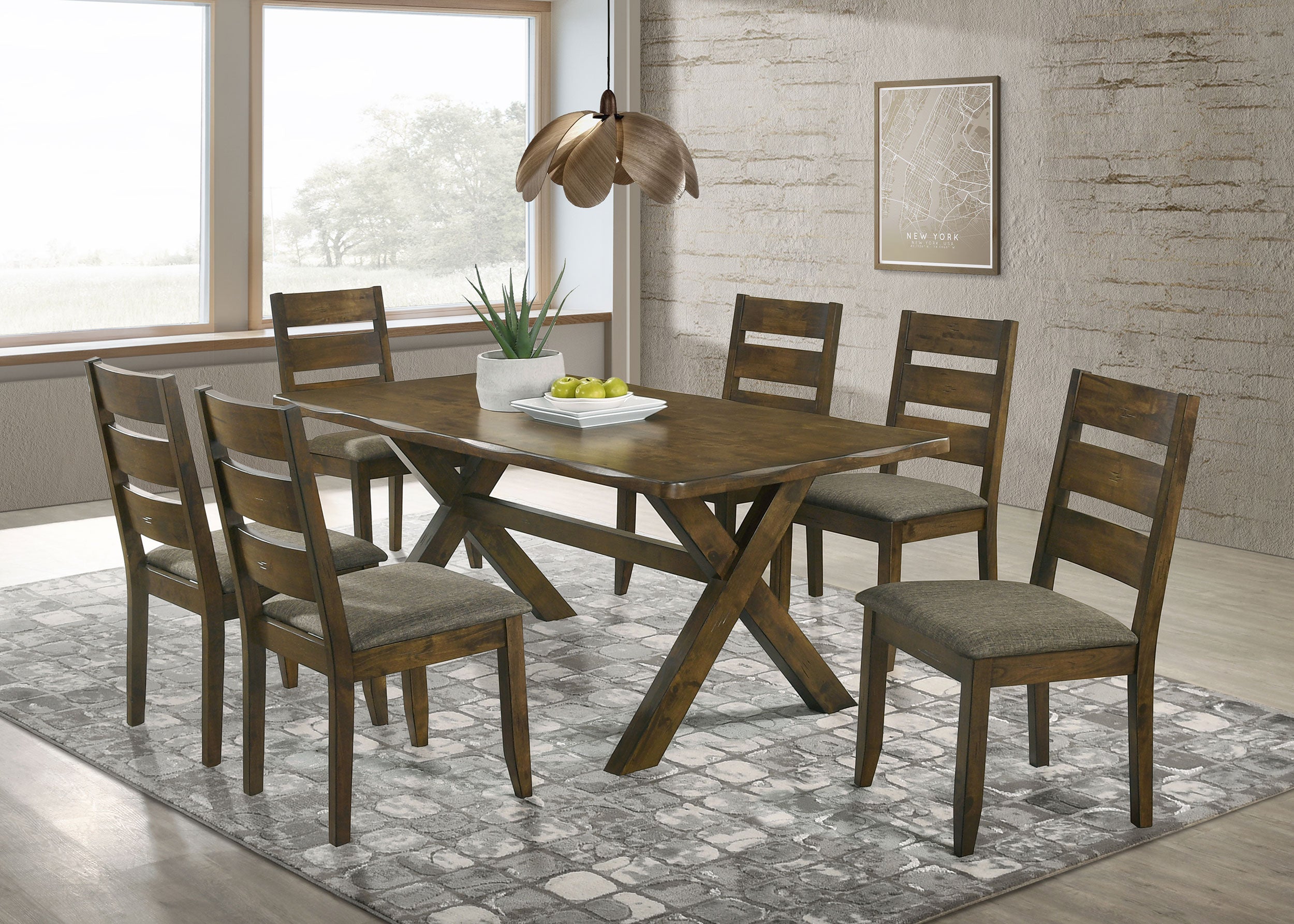 Alston 7-piece Rectangular Dining Table Set Knotty Nutmeg — view 1