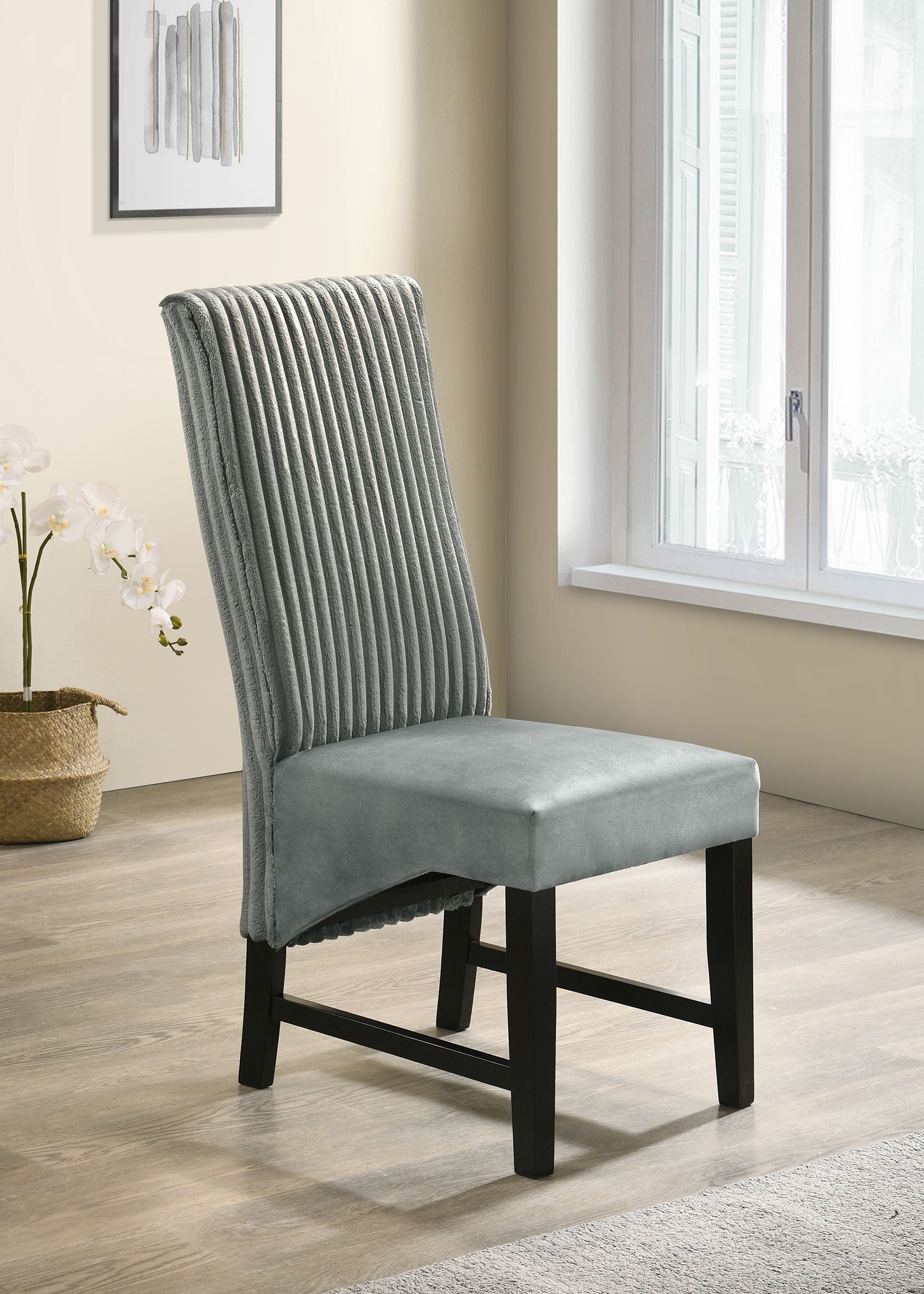 Barrand Upholstered Dining Side Chair Grey (Set of 2) — view 2