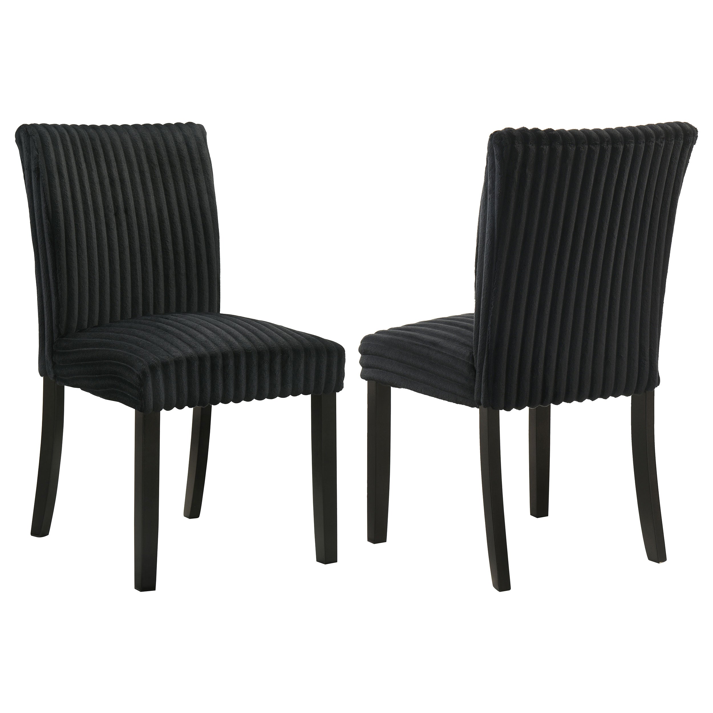 Dermott Upholstered Parson Dining Side Chair Black (Set of 2) — view 1