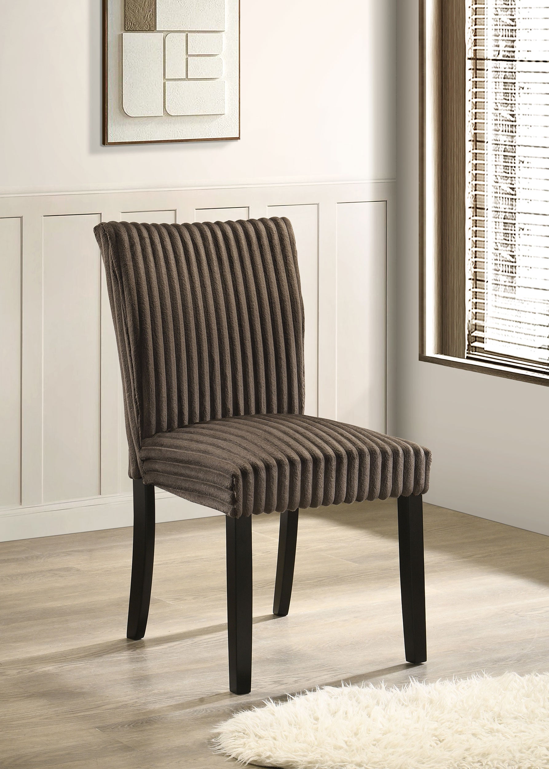 Dermott Upholstered Parson Dining Side Chair Chocolate (Set of 2) — view 2