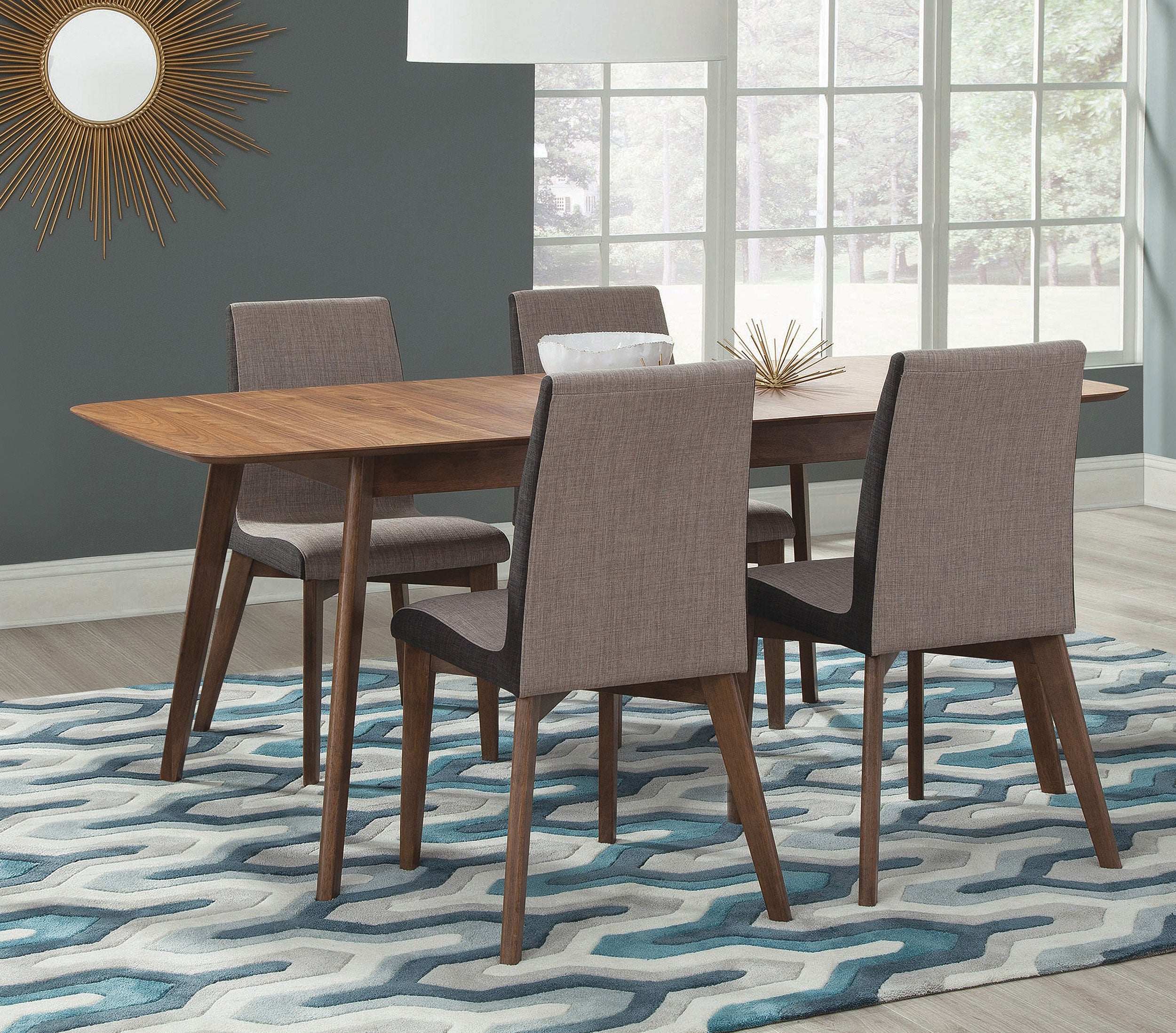 Redbridge 5-piece Rectangular Dining Set Natural Walnut — view 1