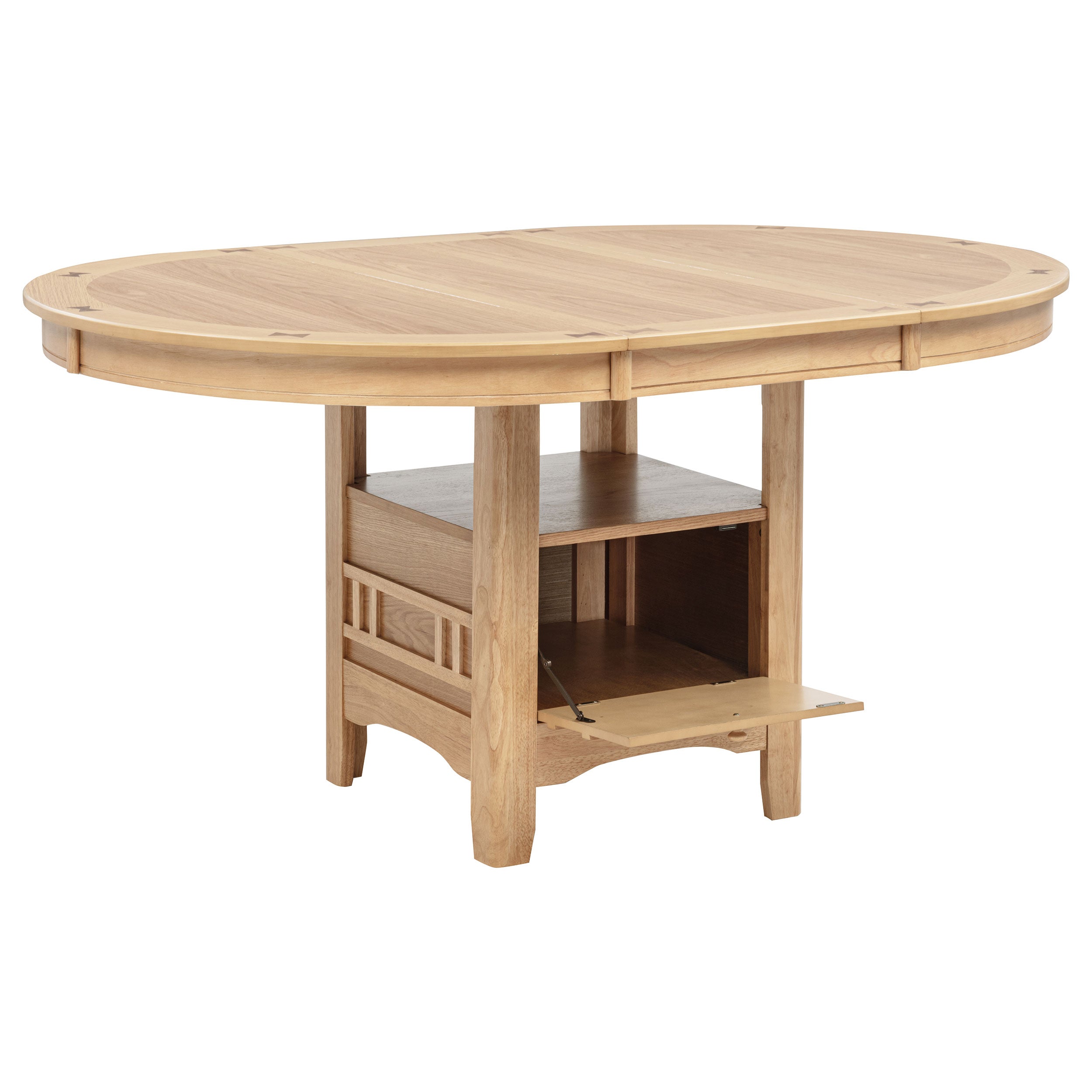 Lavon Oval 60-inch Wood Extension Leaf Dining Table Light Oak — view 1
