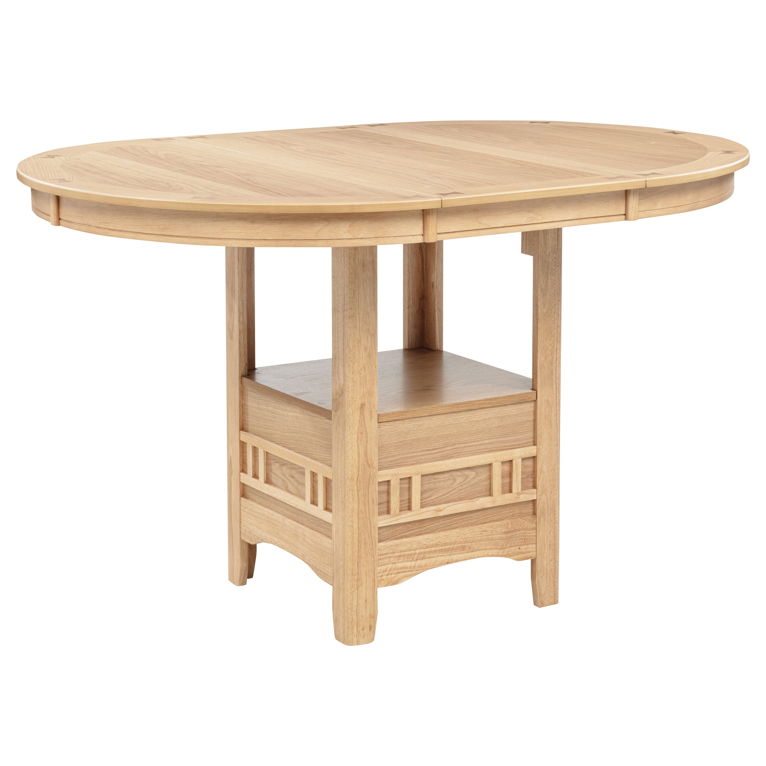 Lavon Oval 60-inch Counter Height Extension Dining Table Light Oak — view 3