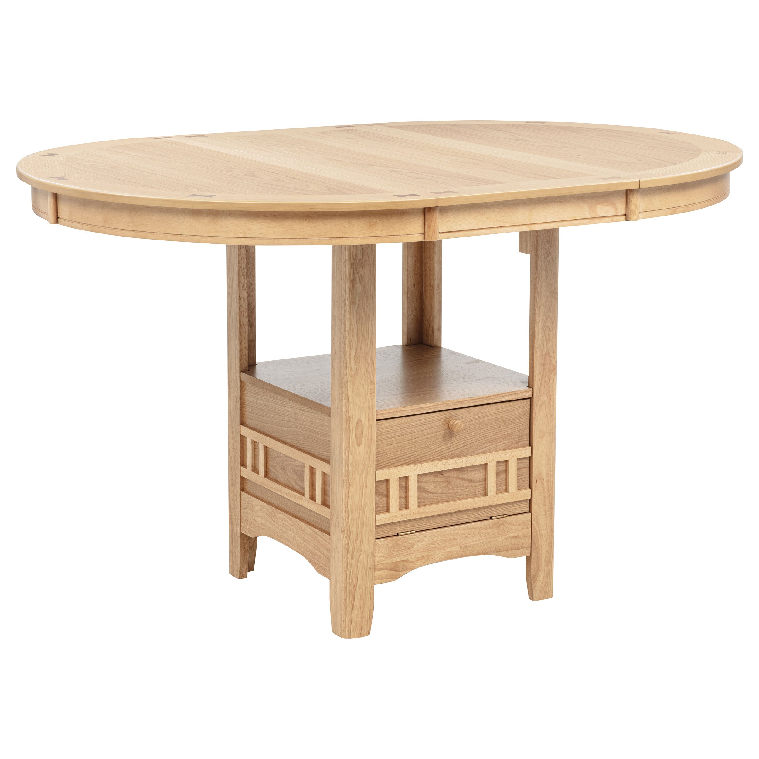 Lavon Oval 60-inch Counter Height Extension Dining Table Light Oak — view 9