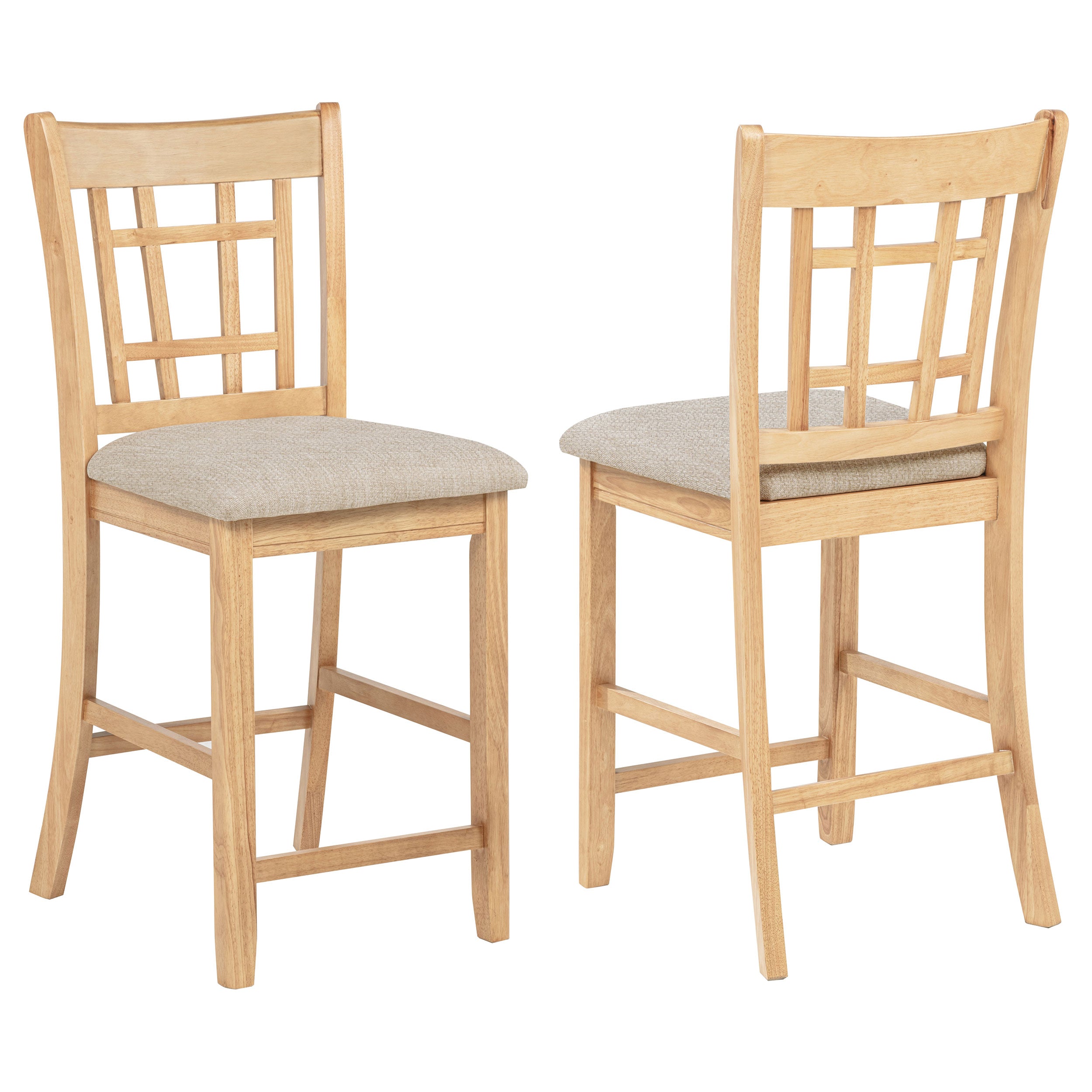 Lavon Wood Counter Height Dining Chair Linen and Light Oak (Set of 2) — view 1