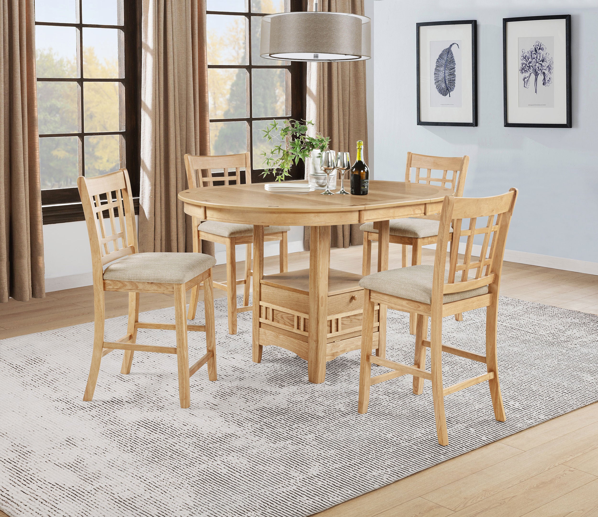 Lavon Wood Counter Height Dining Chair Linen and Light Oak (Set of 2) — view 15