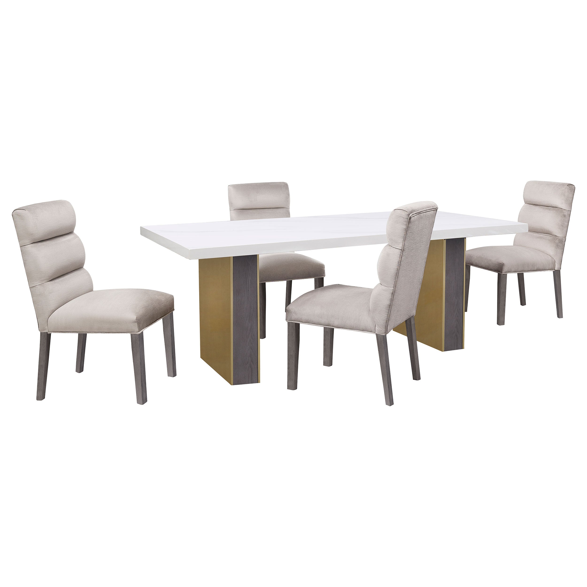 Carla Velvet Upholstered Dining Side Chair Stone (Set of 2) — view 14