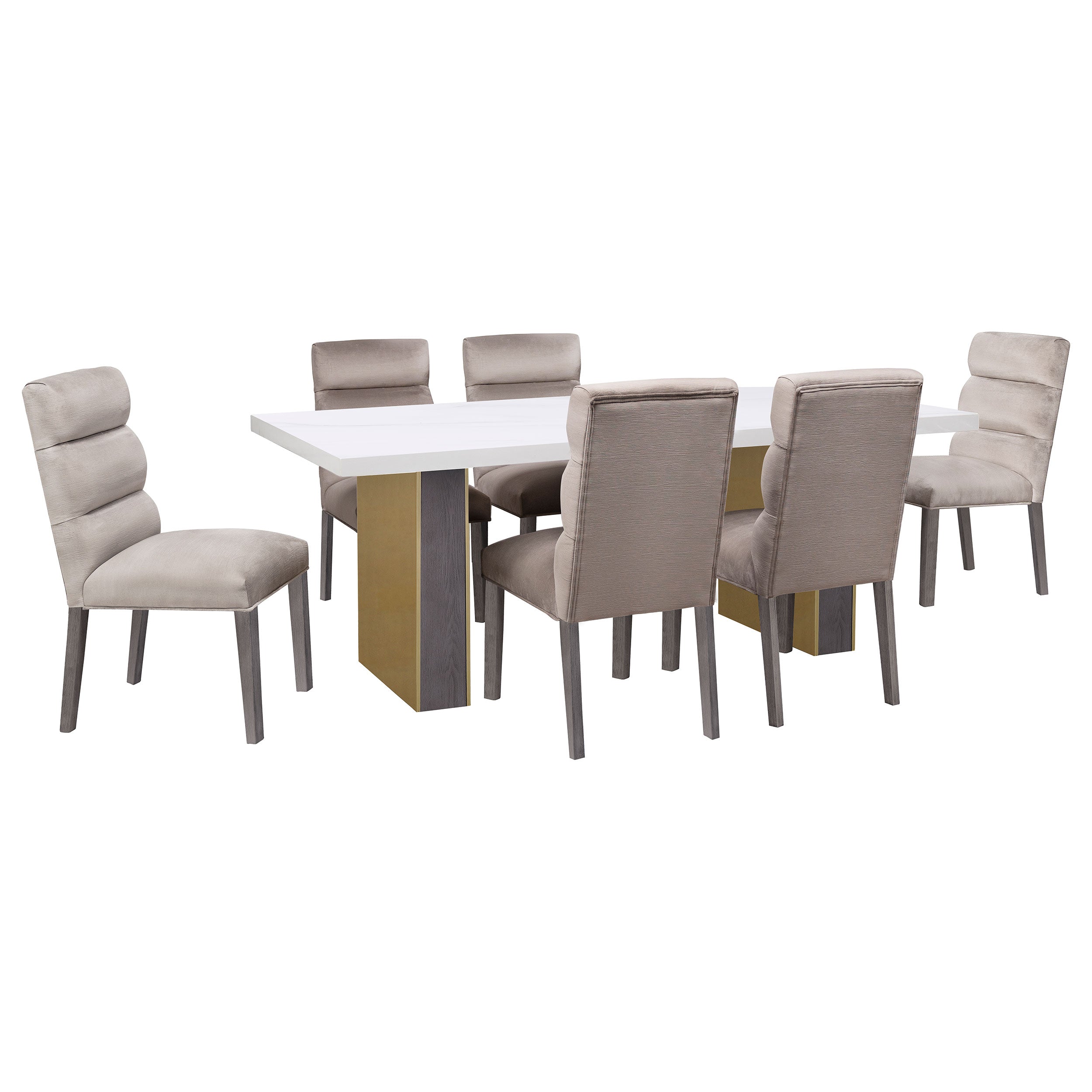 Carla Velvet Upholstered Dining Side Chair Stone (Set of 2) — view 16