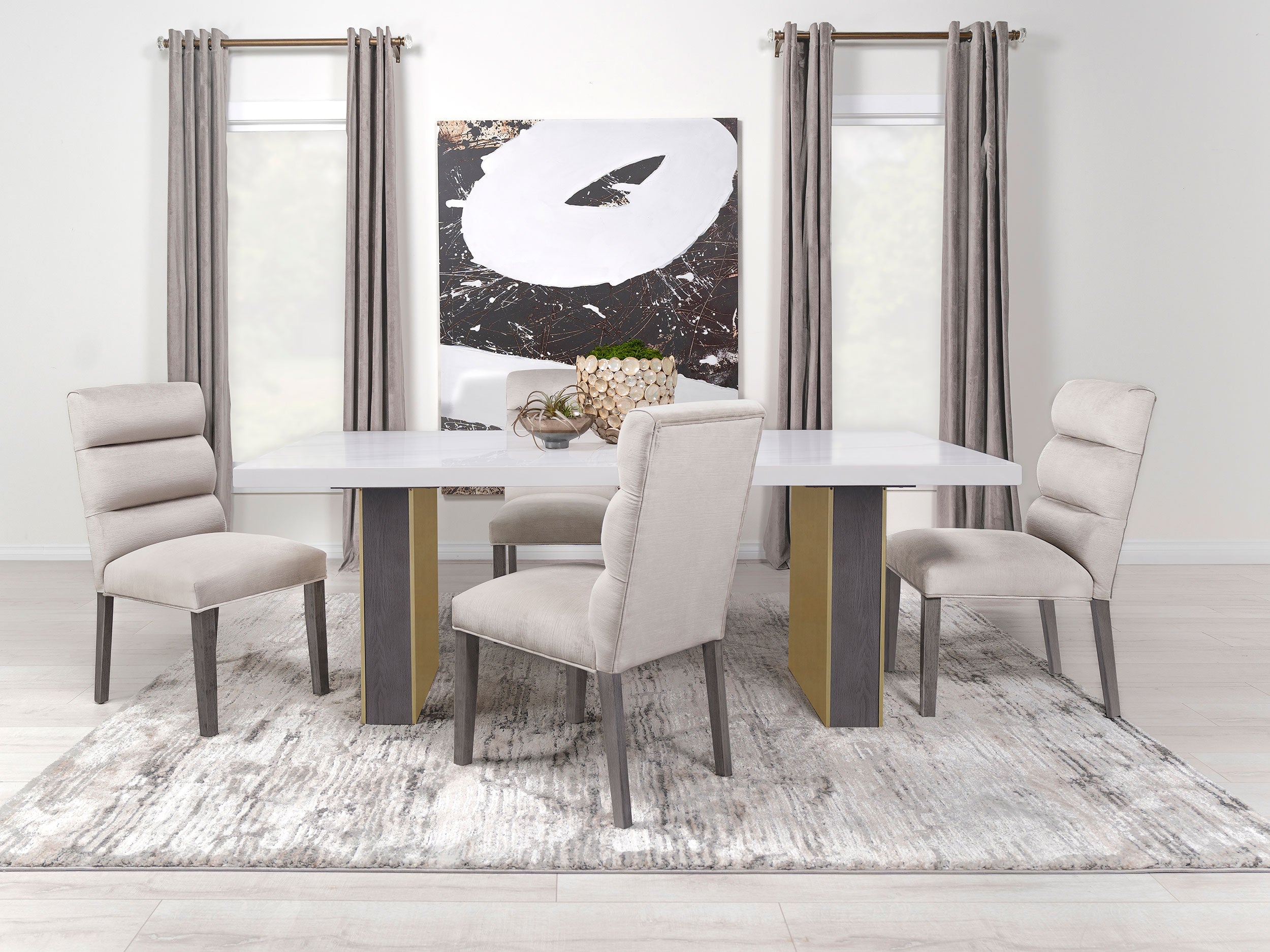Carla Velvet Upholstered Dining Side Chair Stone (Set of 2) — view 17