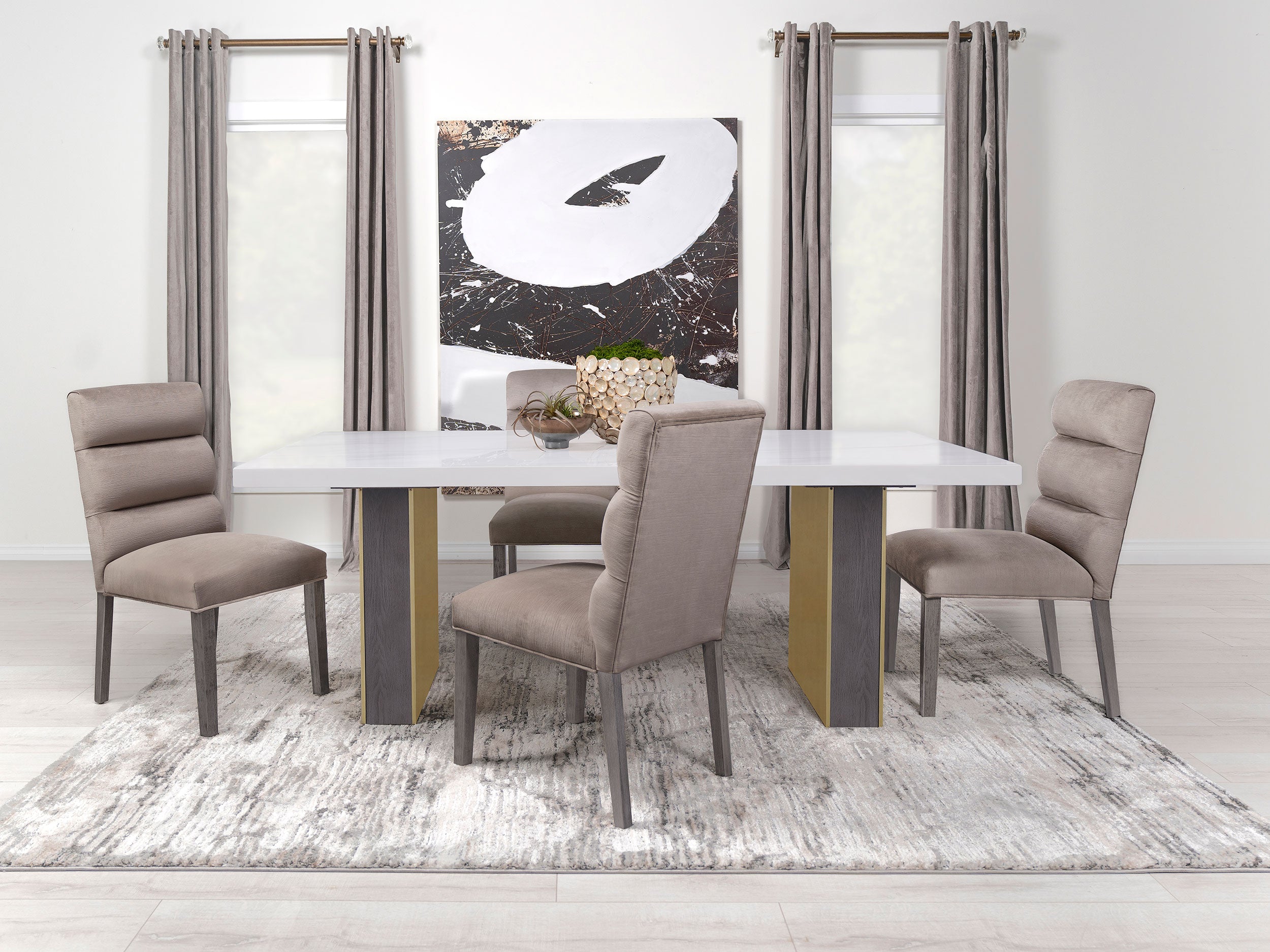 Carla Velvet Upholstered Dining Side Chair Ash (Set of 2) — view 17