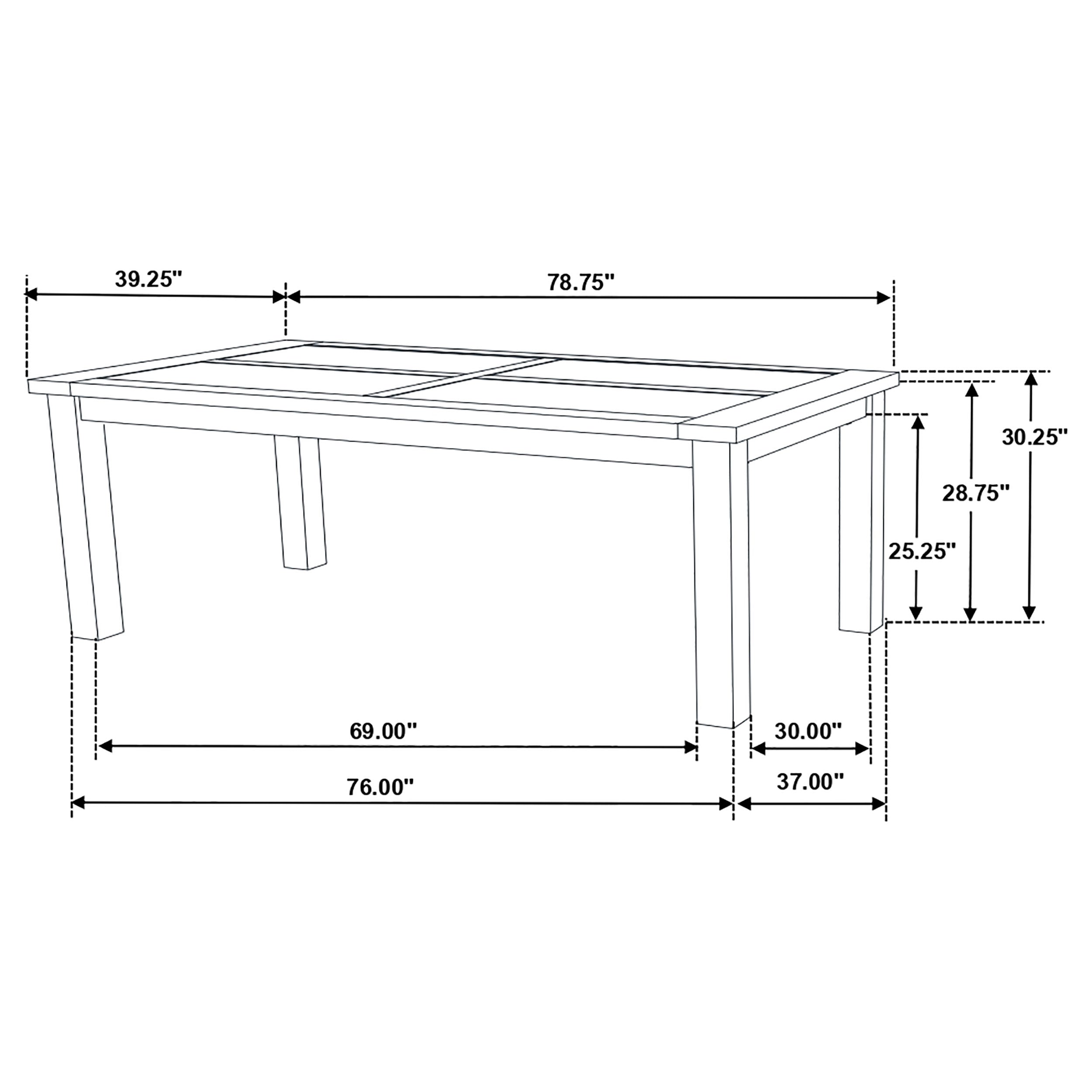 Coleman Rectangular 79-inch Dining Table Rustic Golden Brown — view 5
