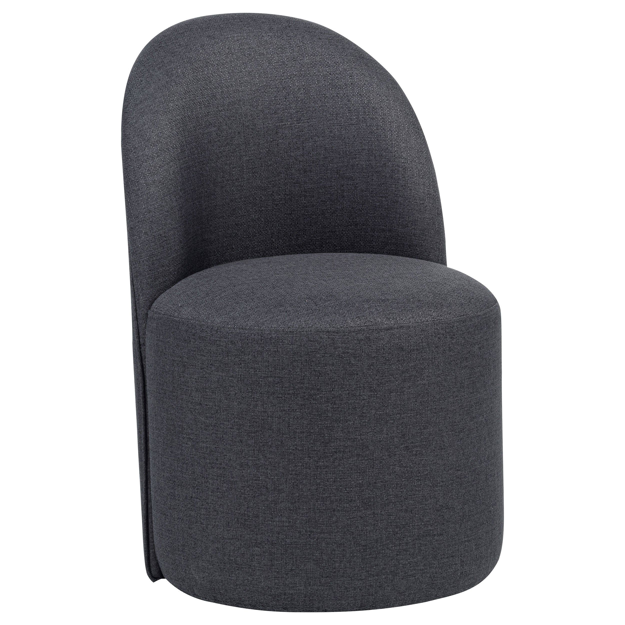 Aubrey Upholstered Barrel Dining Side Chair Charcoal (Set of 2) — view 1