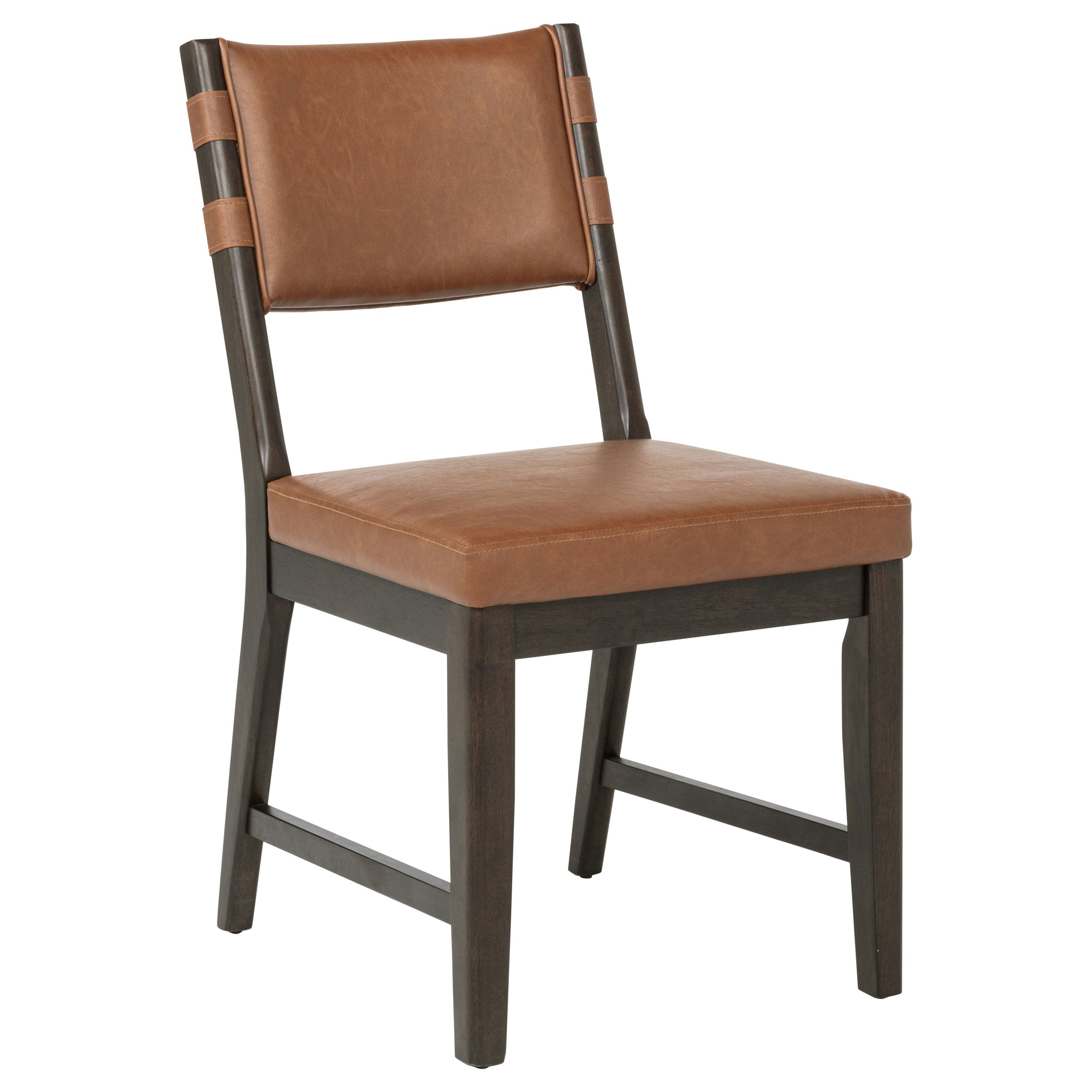 Tegan Faux Leather Upholstered Dining Side Chair Cognac (Set of 2) — view 1