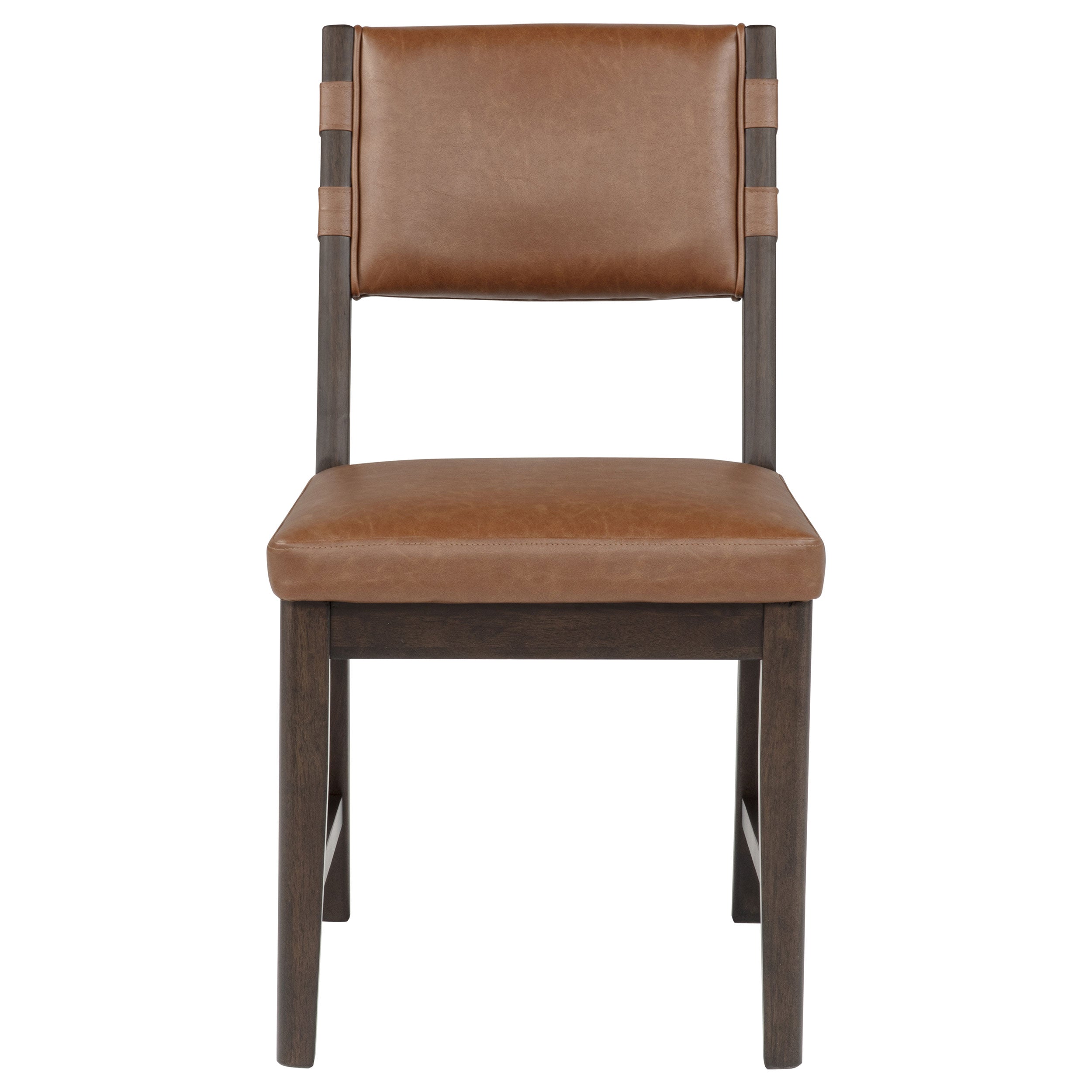 Tegan Faux Leather Upholstered Dining Side Chair Cognac (Set of 2) — view 3
