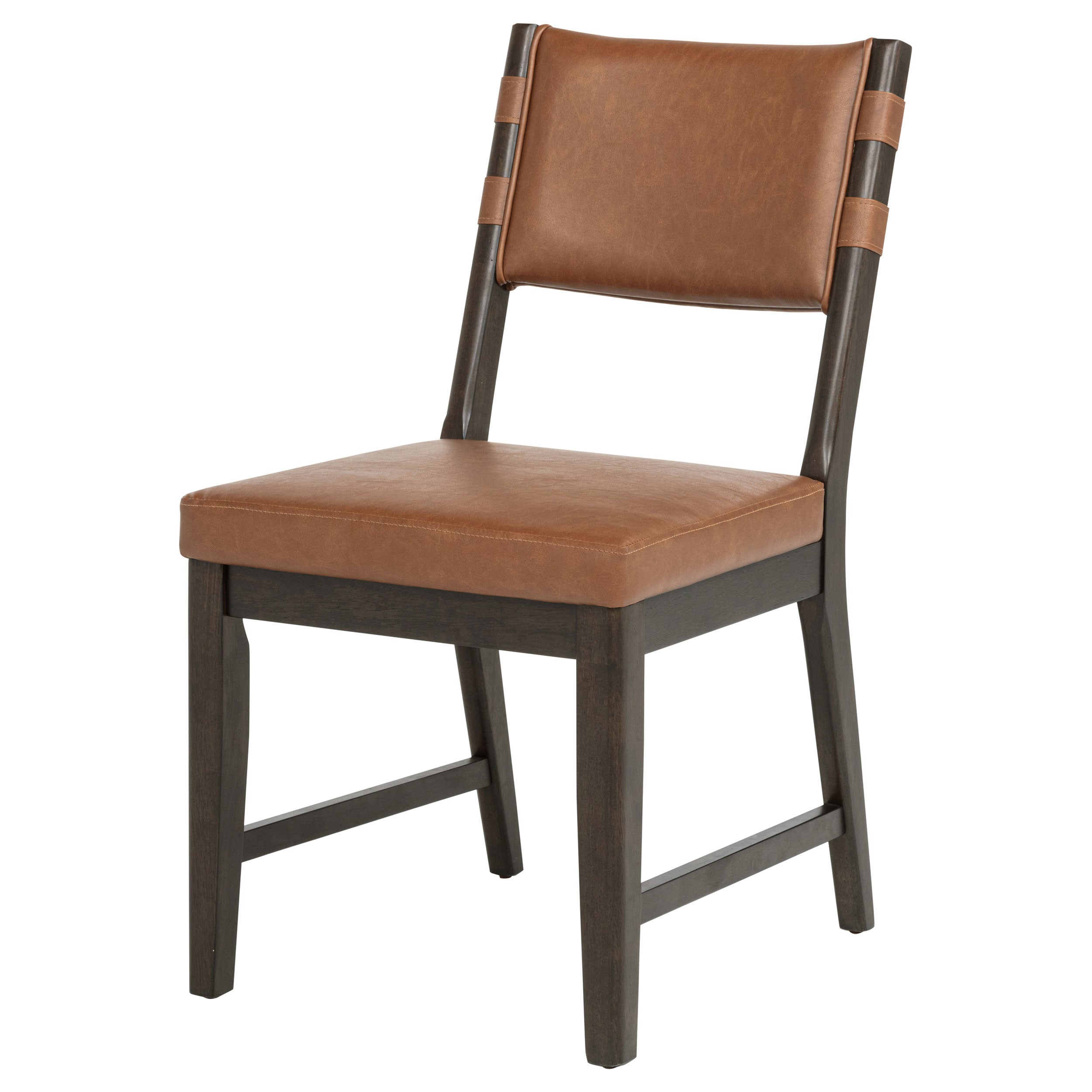 Tegan Faux Leather Upholstered Dining Side Chair Cognac (Set of 2) — view 4