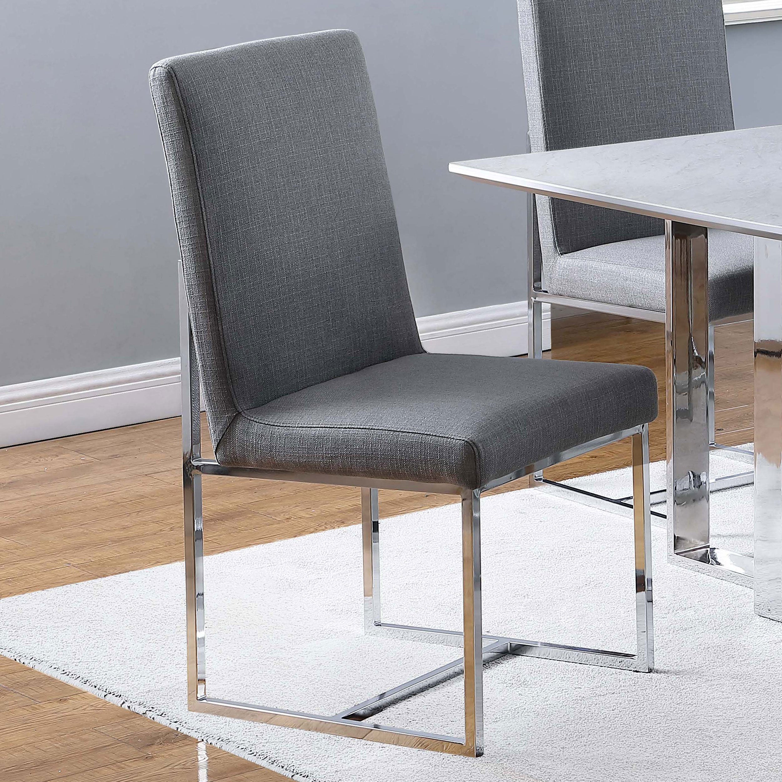 Mackinnon Upholstered Dining Side Chair Grey (Set of 2) — view 2