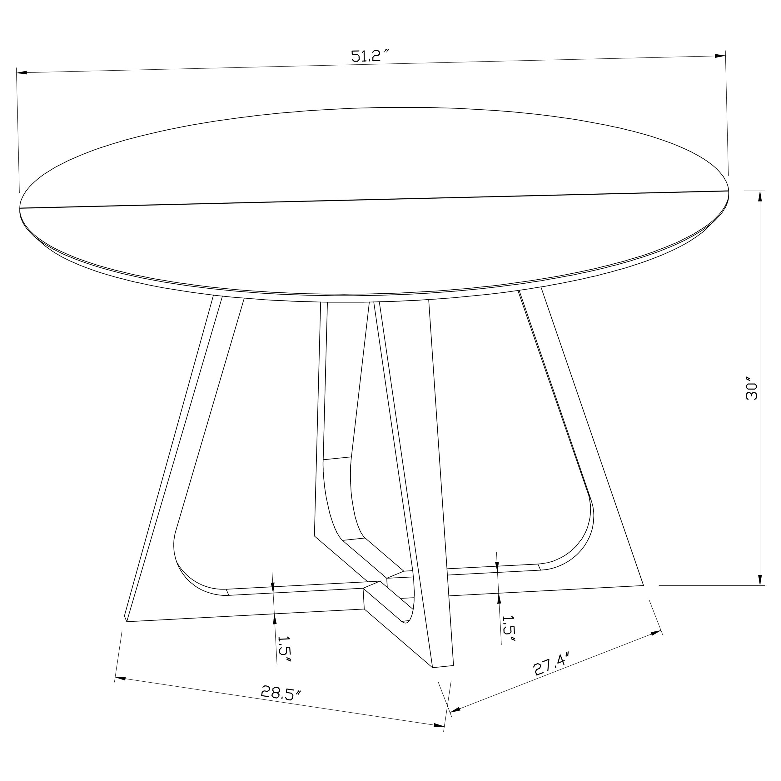 Gwynn Round 51-inch Marble Stainless Steel Dining Table Gold — view 16