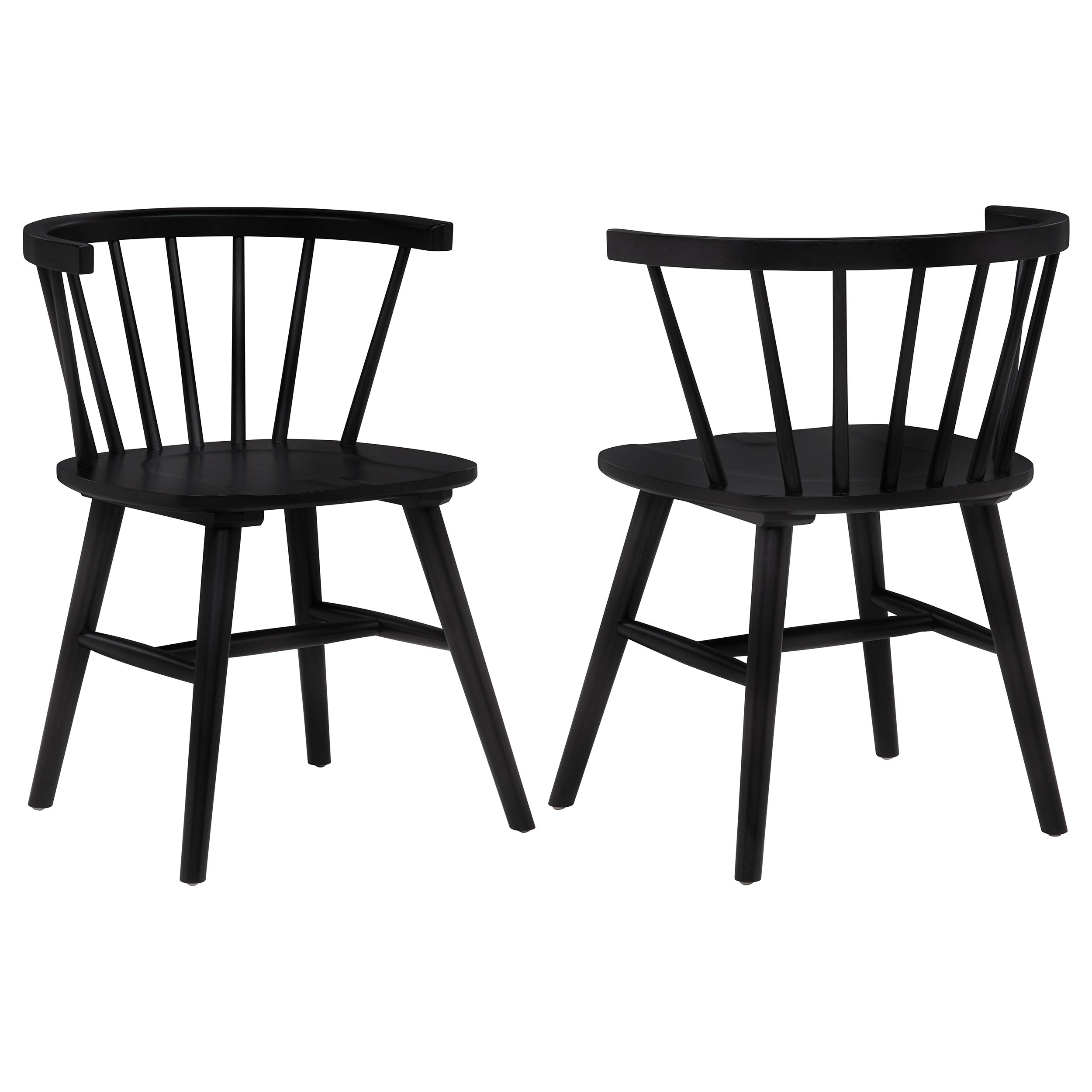 Jeffries Windsor Wood Dining Side Chair Black (Set of 2) — view 1