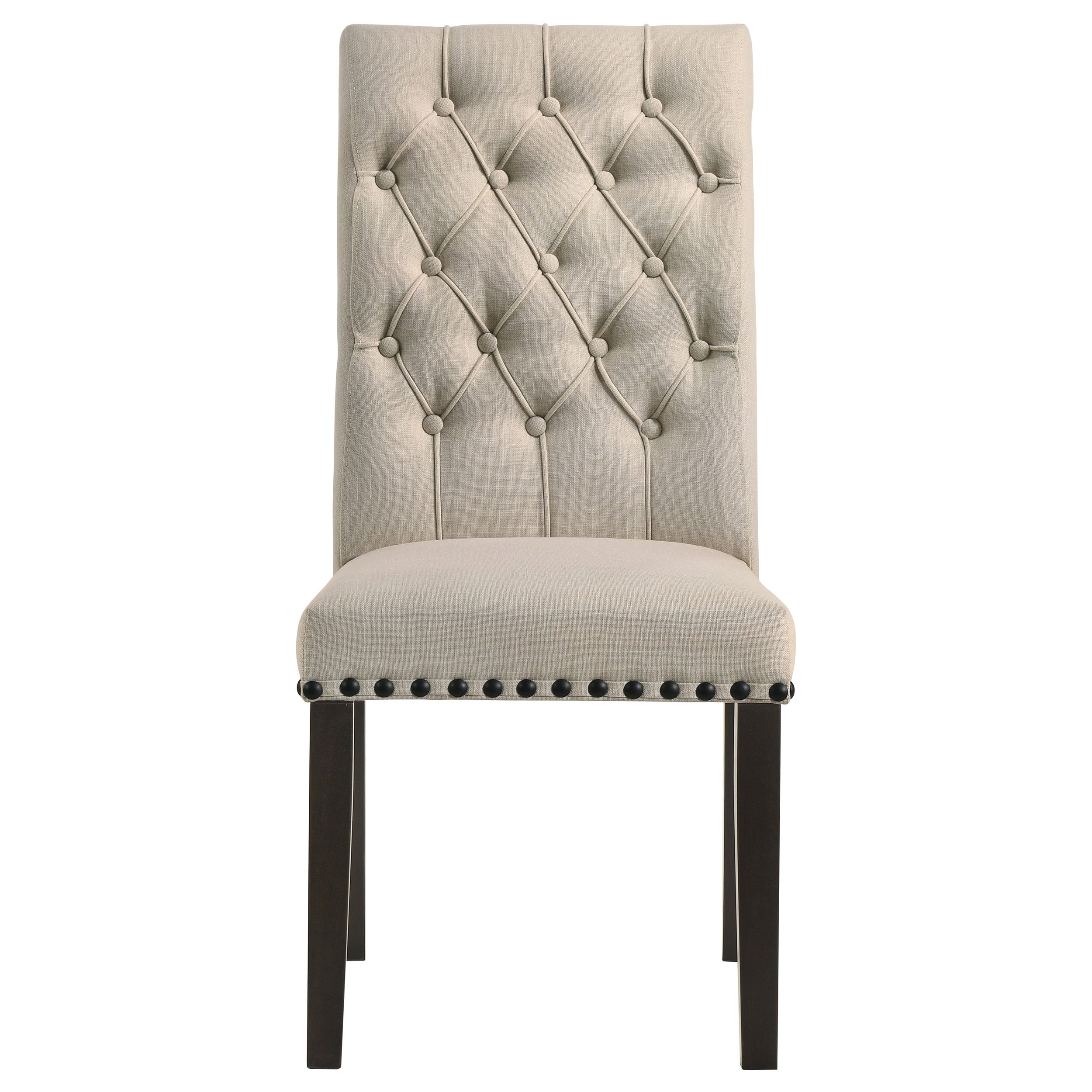 Alana Upholstered Dining Side Chair Beige Smokey Black (Set of 2) — view 3