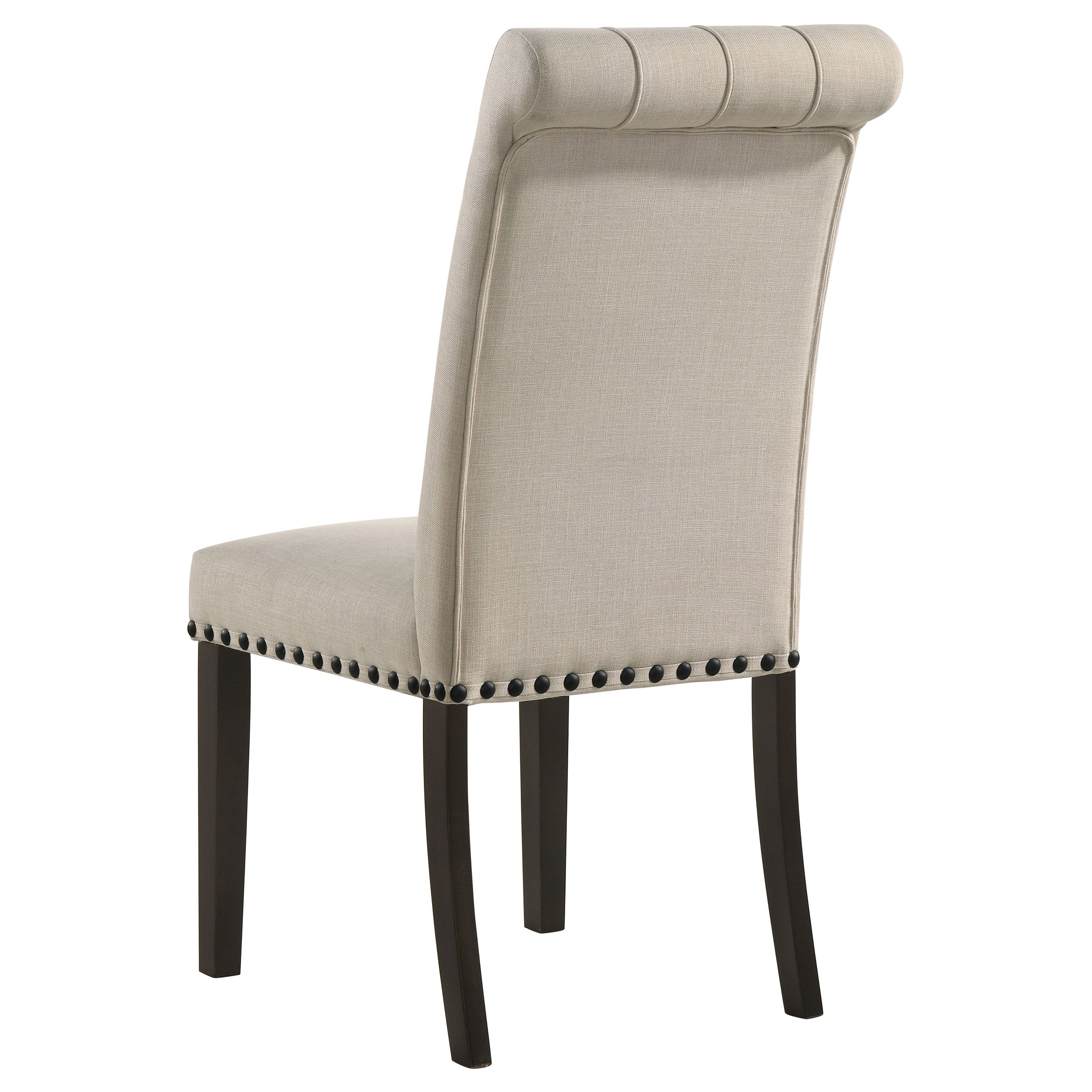 Alana Upholstered Dining Side Chair Beige Smokey Black (Set of 2) — view 6