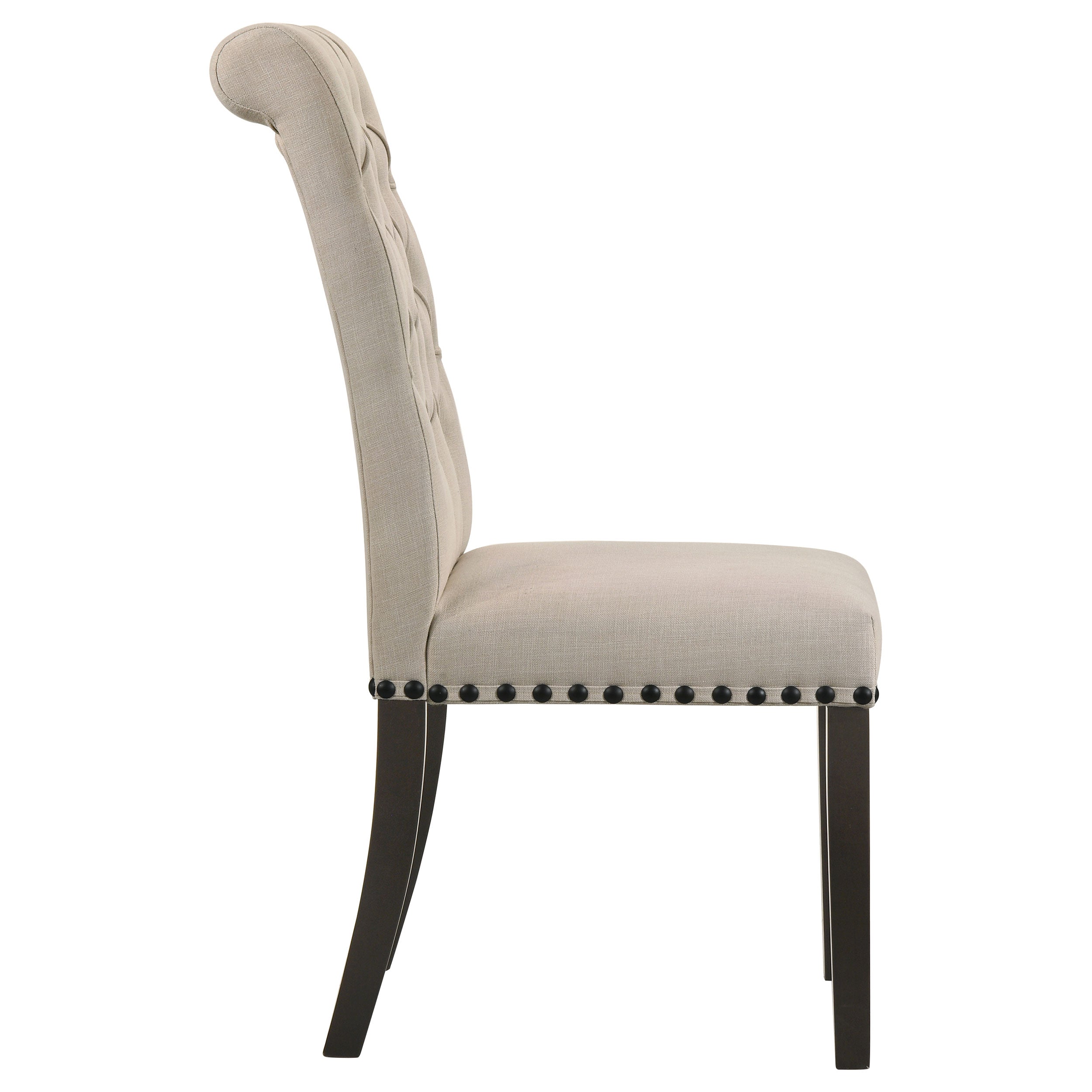 Alana Upholstered Dining Side Chair Beige Smokey Black (Set of 2) — view 8
