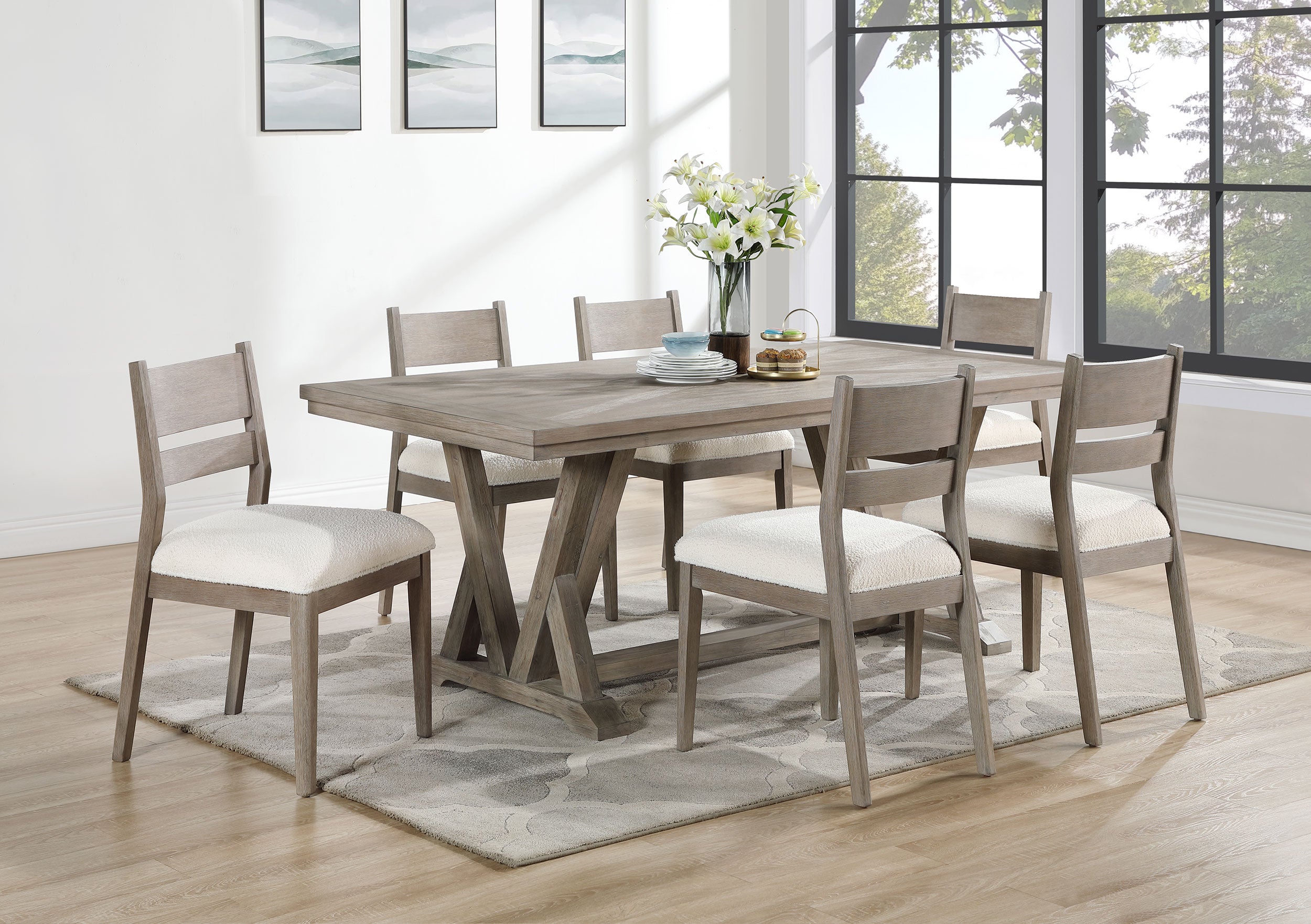 Cornelia Rectangular 82-inch Dining Table Coastal Grey — view 8
