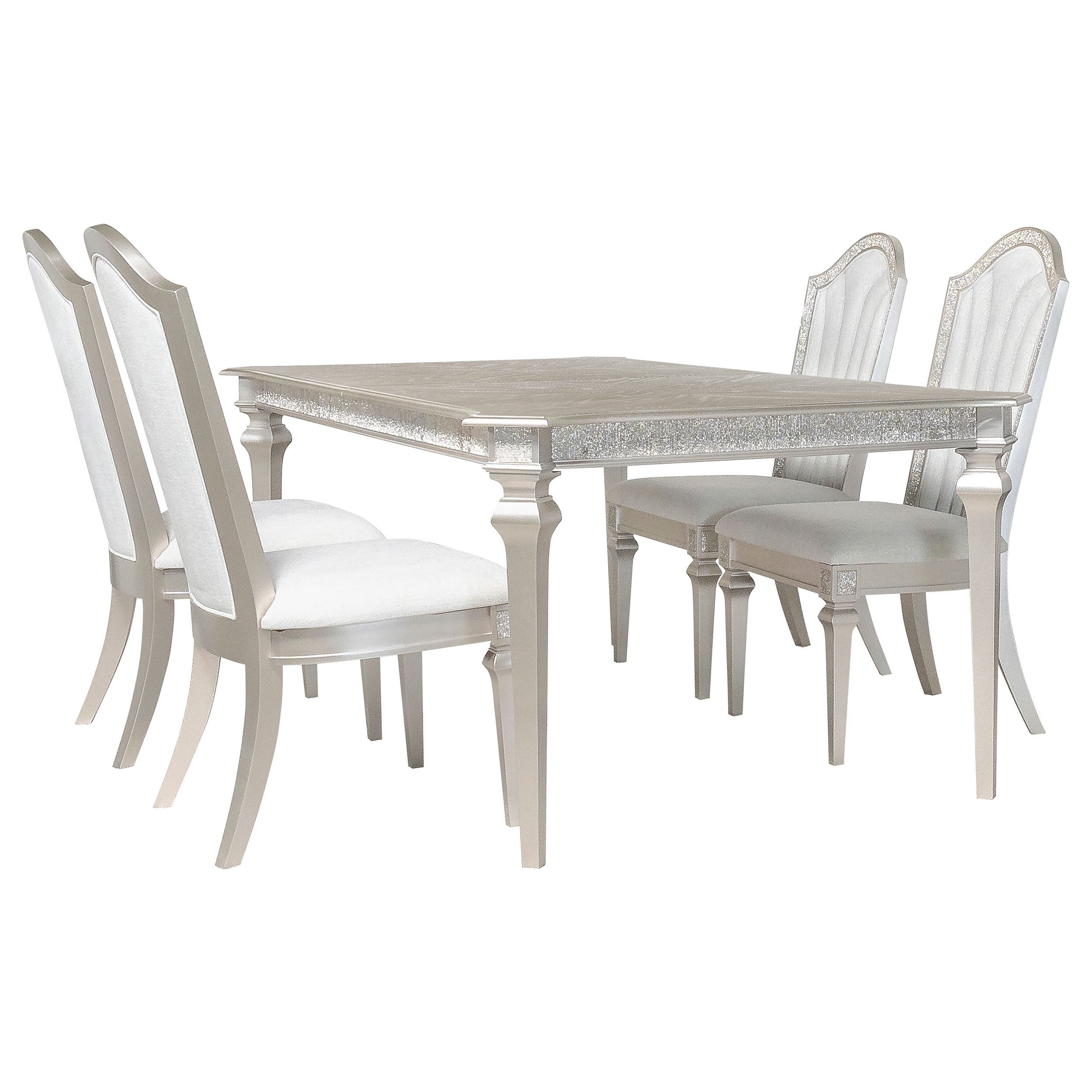 Evangeline 5-piece Extension Leaf Dining Set Silver Oak — view 2
