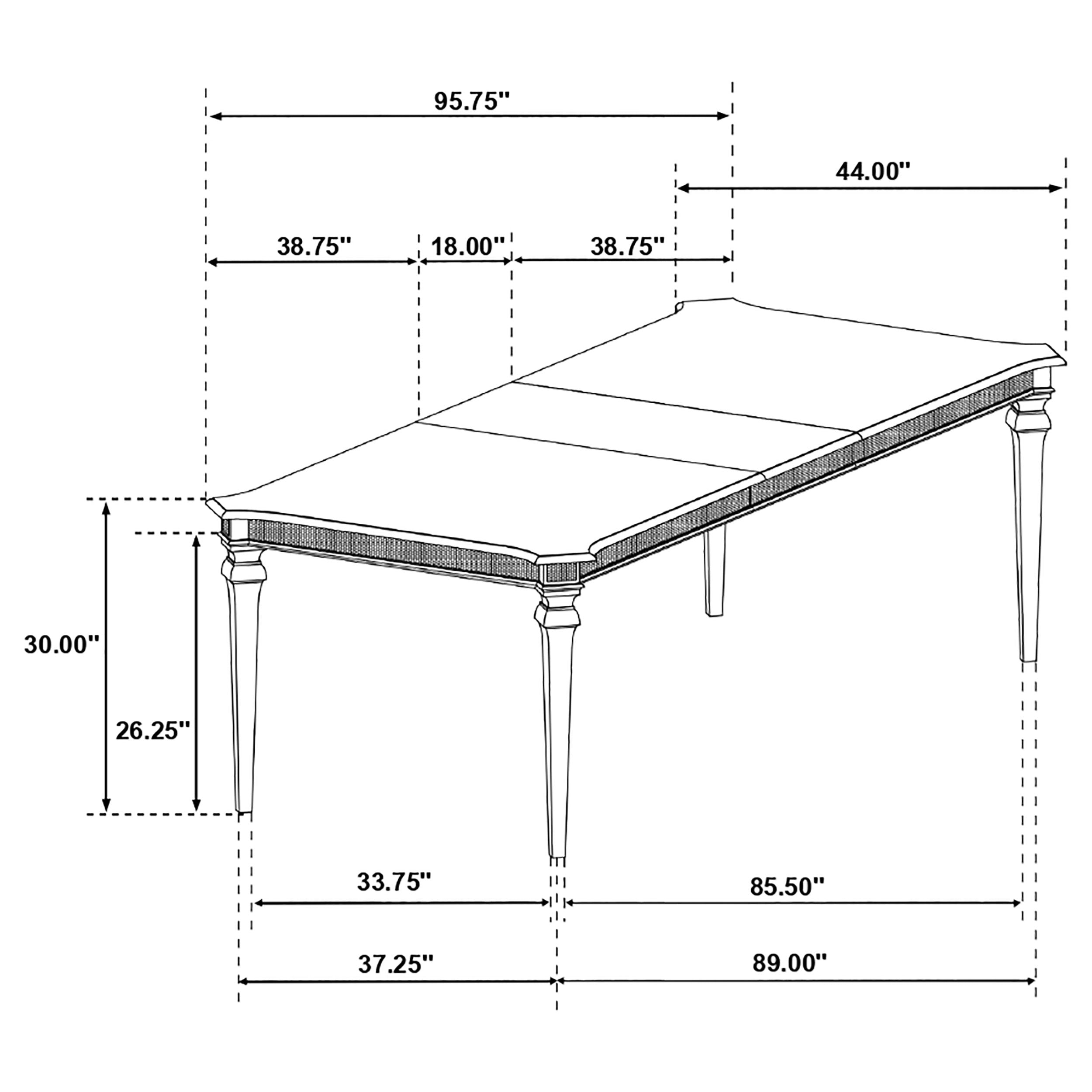 Evangeline 96-inch Extension Leaf Dining Table Silver Oak — view 11