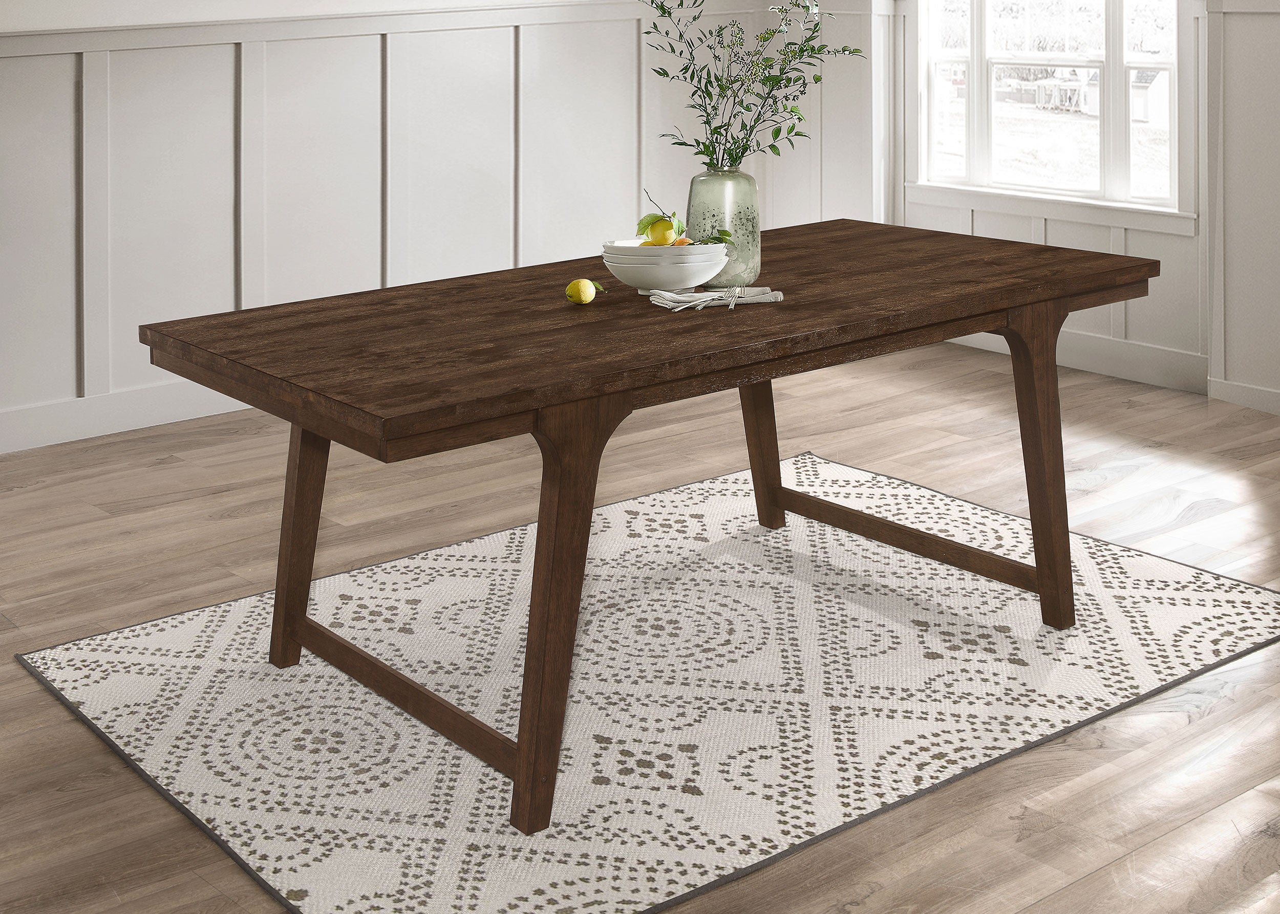 Reynolds Rectangular 79-inch Wood Dining Table Brown Oak — view 2