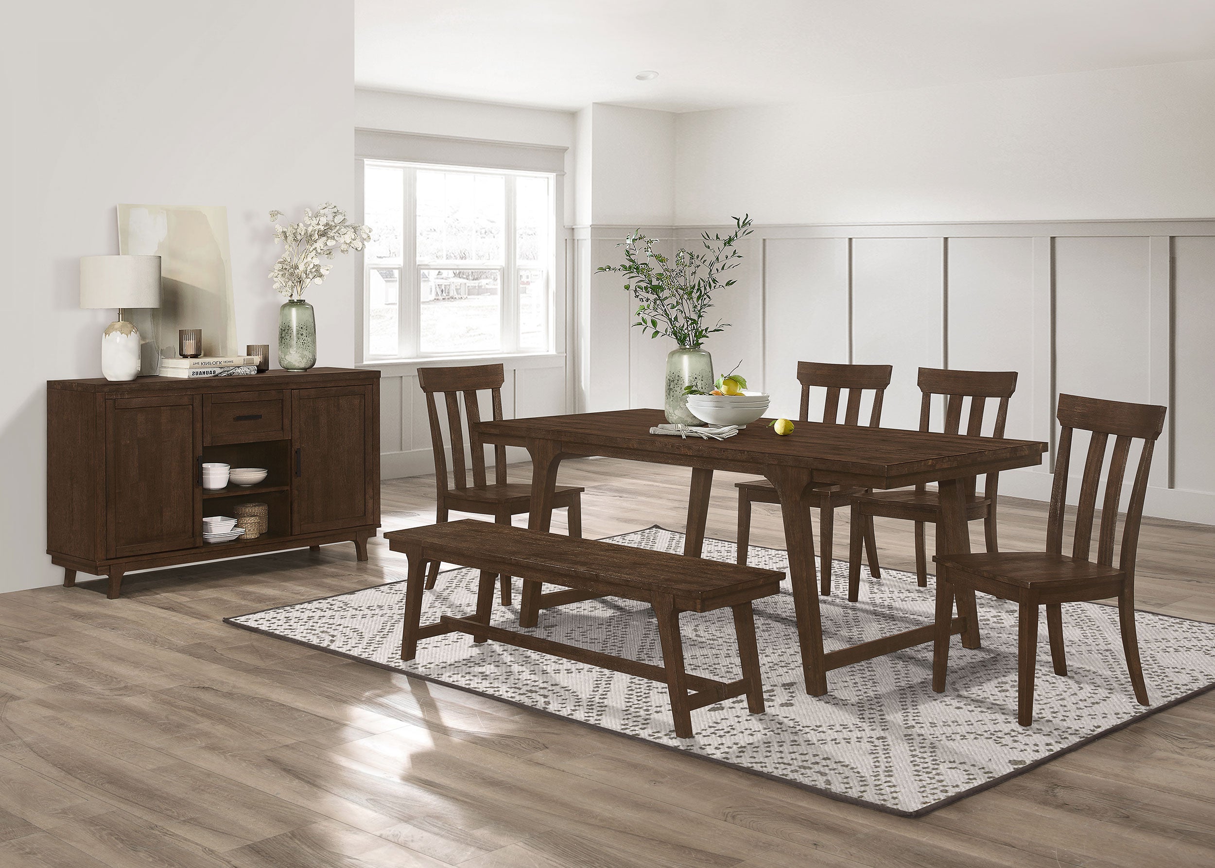 Reynolds Rectangular 79-inch Wood Dining Table Brown Oak — view 10