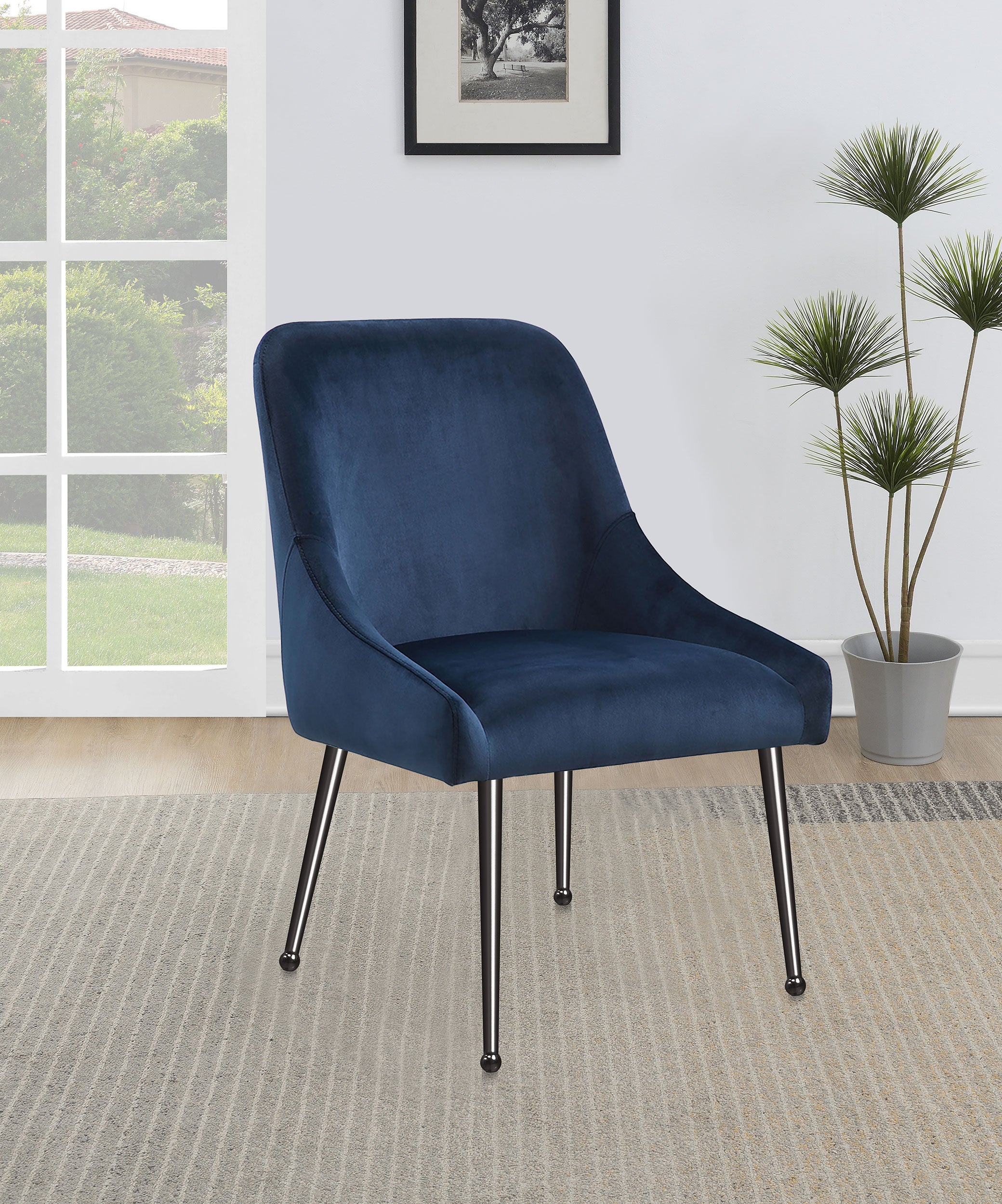Mayette Upholstered Dining Side Chair Blue (Set of 2) — view 2