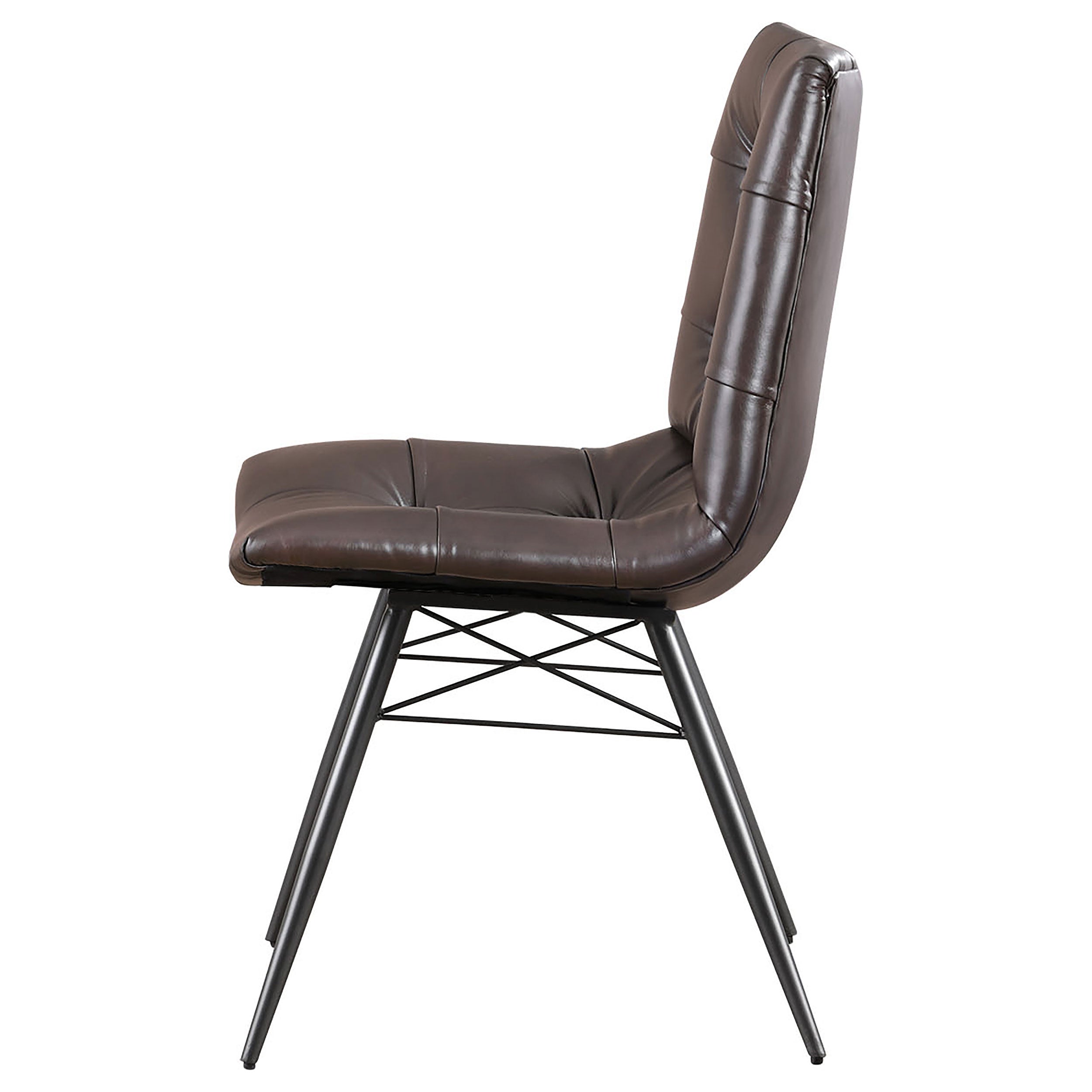 Aiken Faux Leather Upholstered Dining Side Chair Dark Brown (Set of 4) — view 6