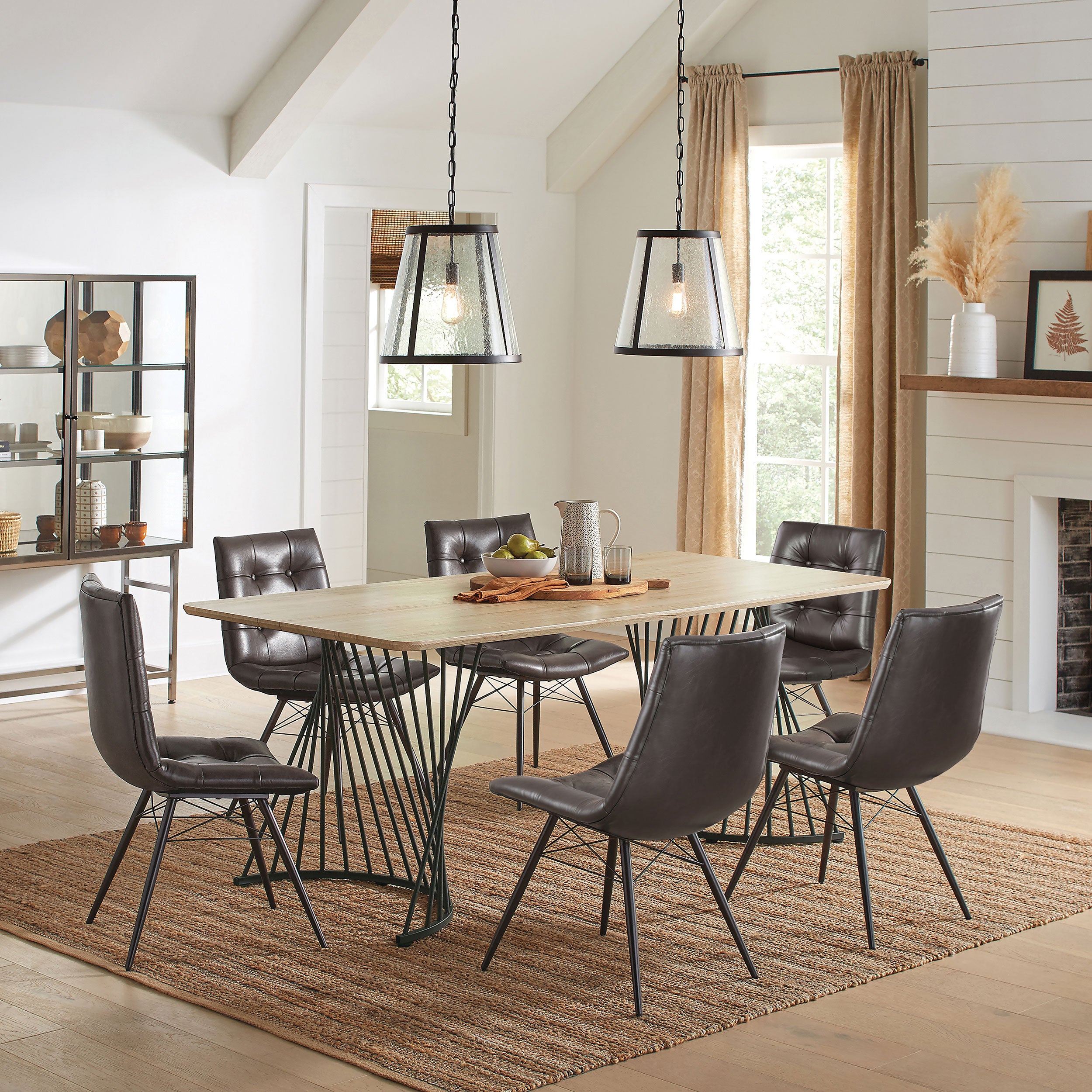 Aiken Faux Leather Upholstered Dining Side Chair Dark Brown (Set of 4) — view 13