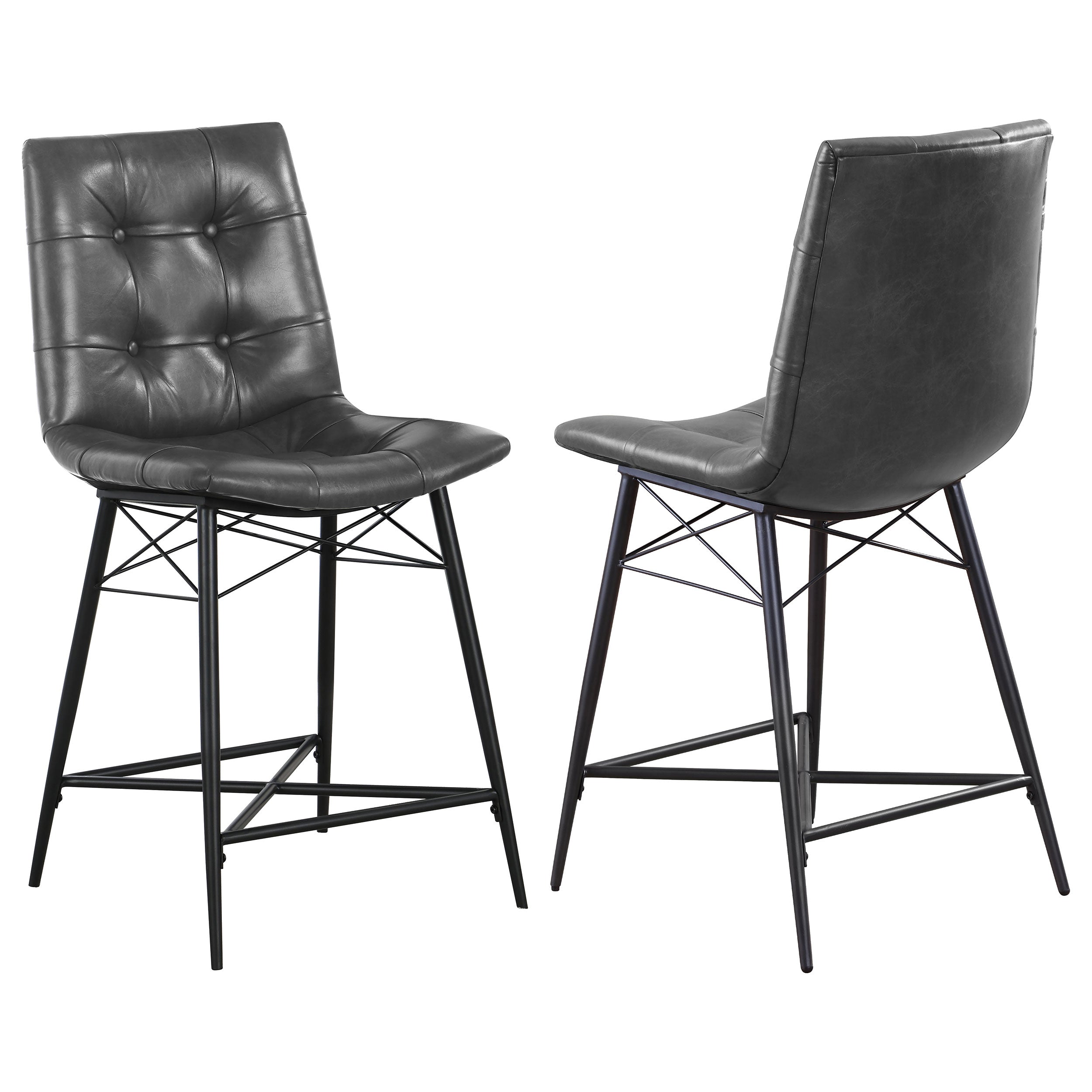 Aiken Upholstered Tufted Counter Chair Charcoal (Set of 2) — view 1