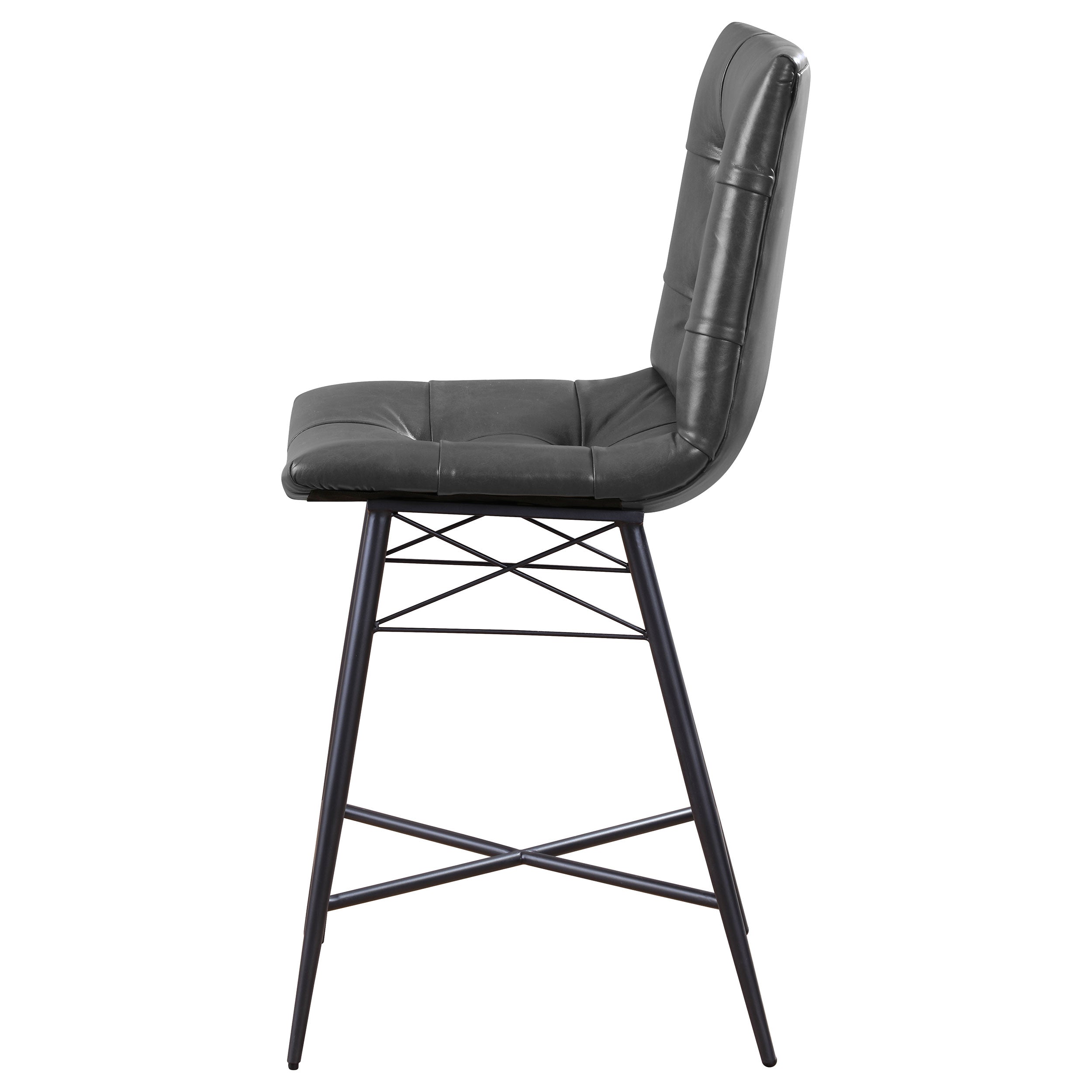 Aiken Upholstered Tufted Counter Chair Charcoal (Set of 2) — view 6