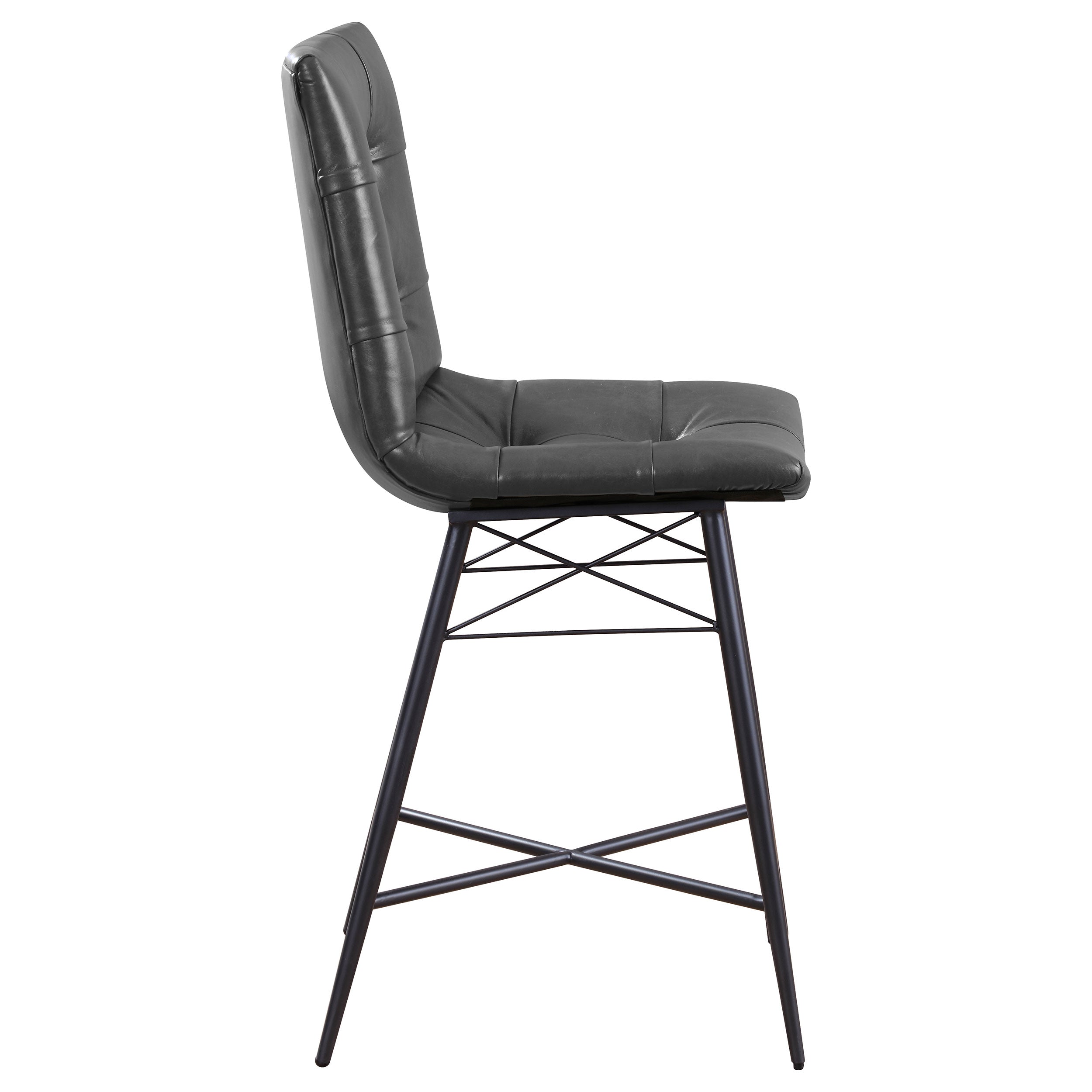 Aiken Upholstered Tufted Counter Chair Charcoal (Set of 2) — view 10