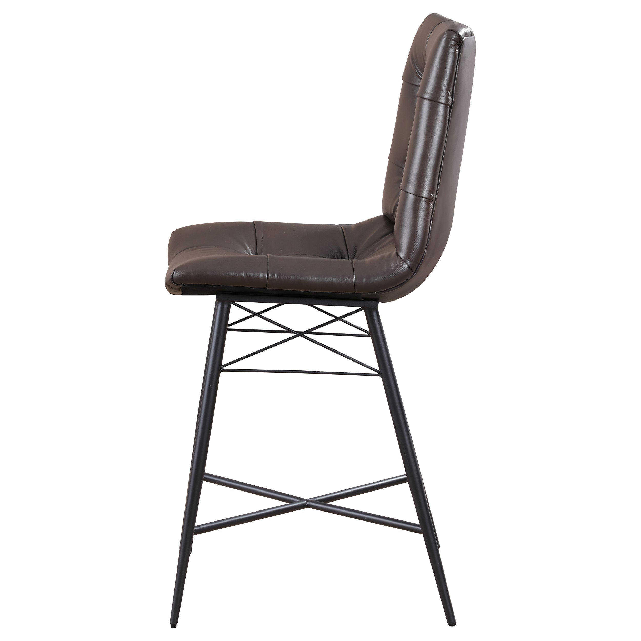 Aiken Upholstered Tufted Counter Chair Brown (Set of 2) — view 6