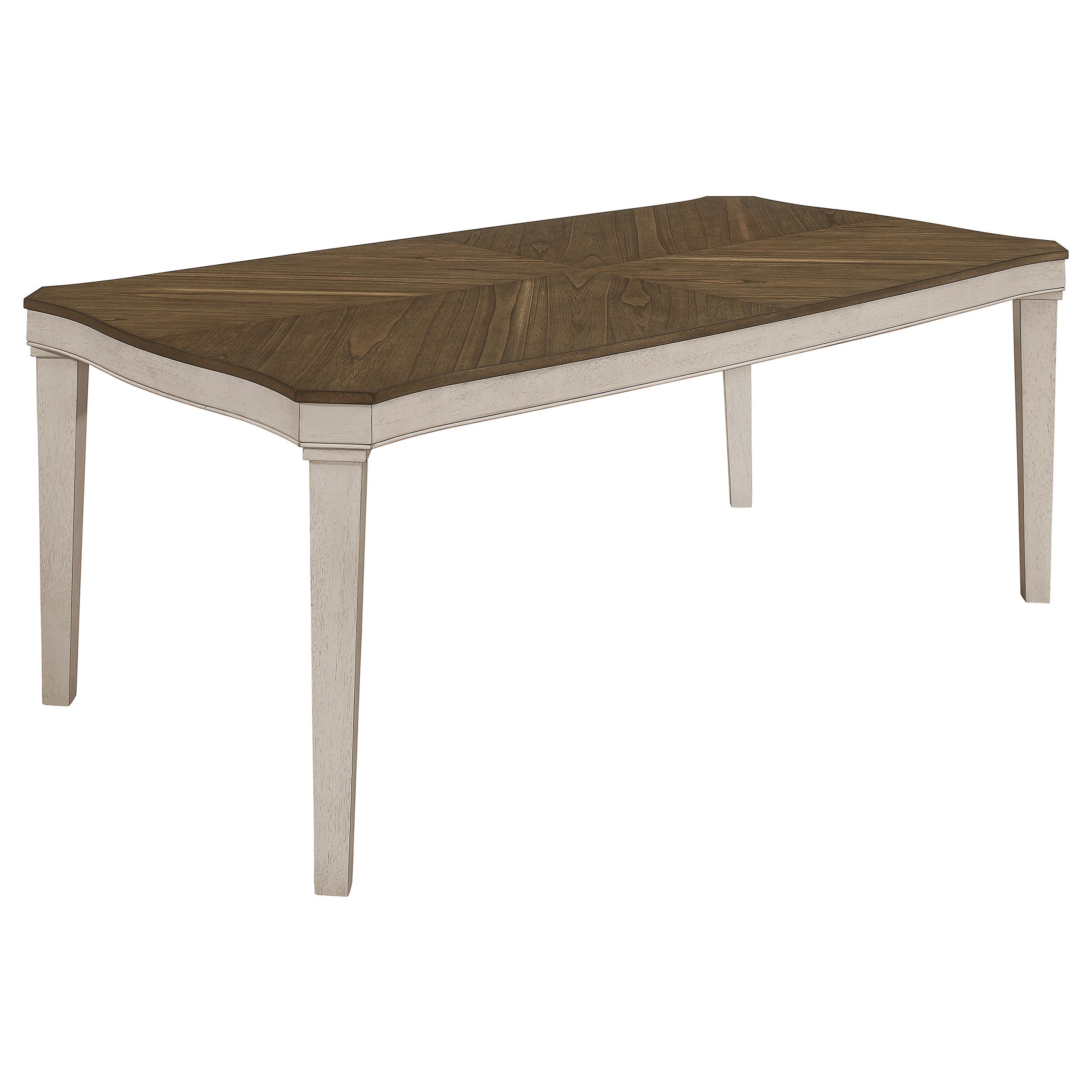 Ronnie Rectangular 79-inch Wood Dining Table Rustic Cream — view 1