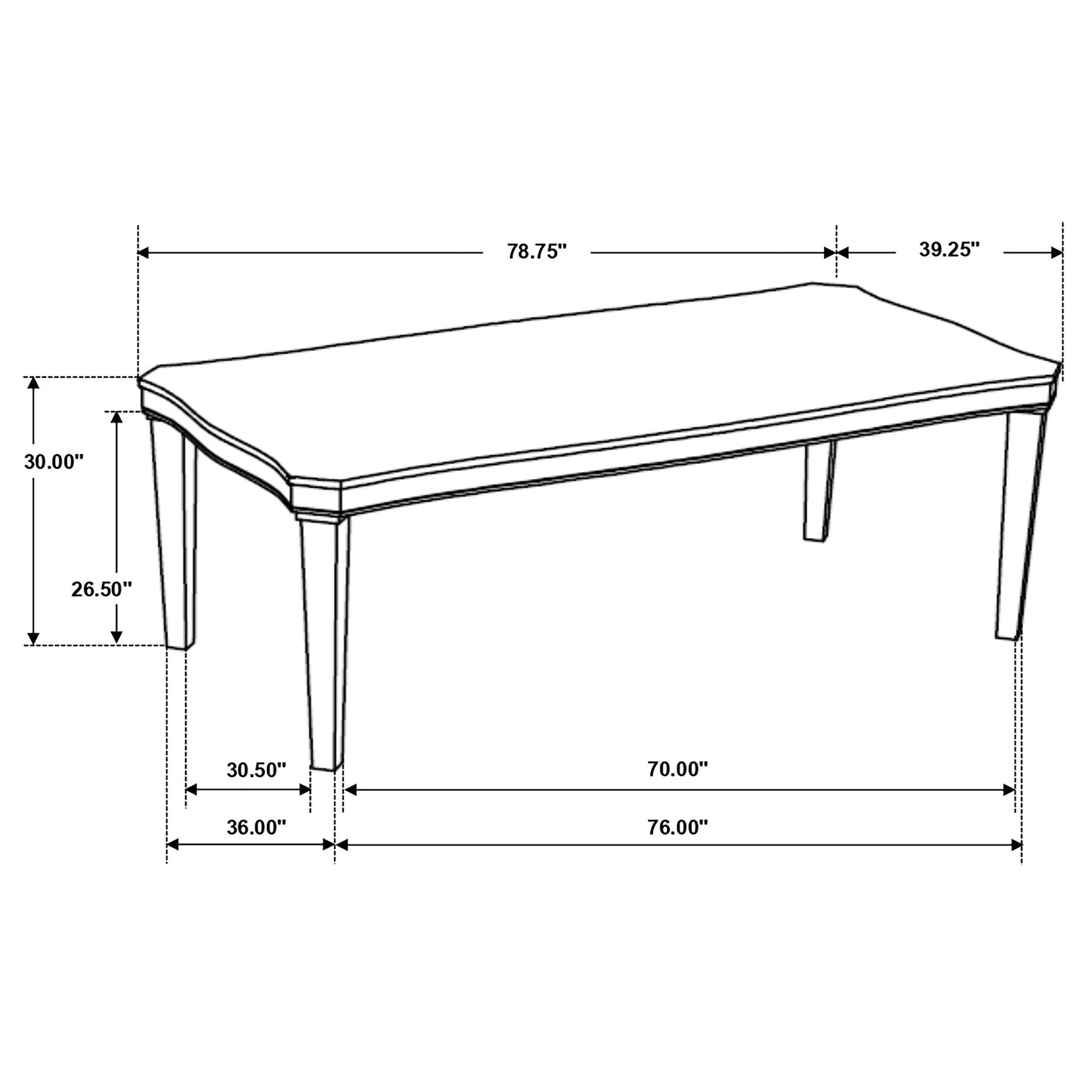 Ronnie Rectangular 79-inch Wood Dining Table Rustic Cream — view 10