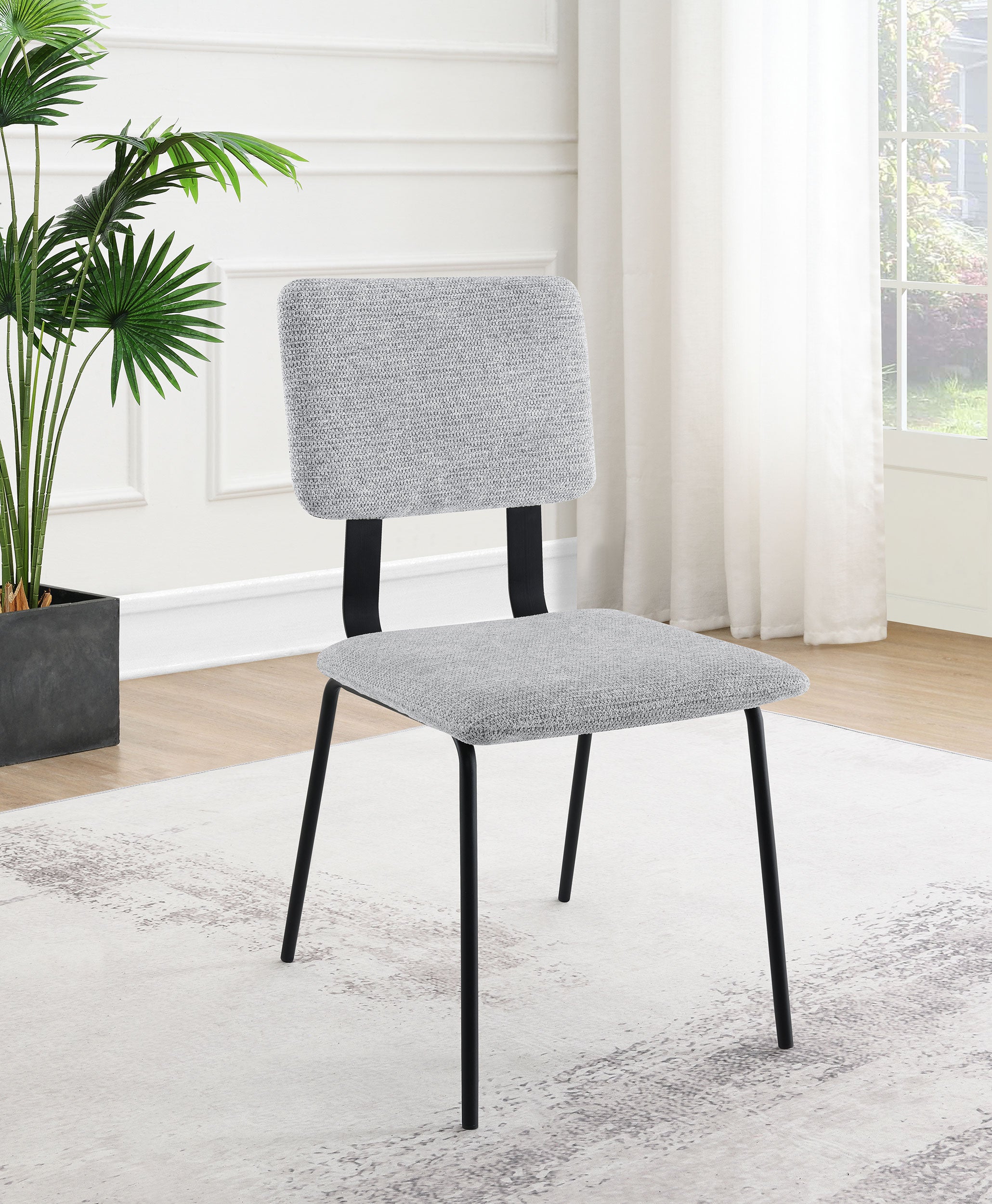 Calla Fabric Upholstered Dining Side Chair Grey (Set of 2) — view 2