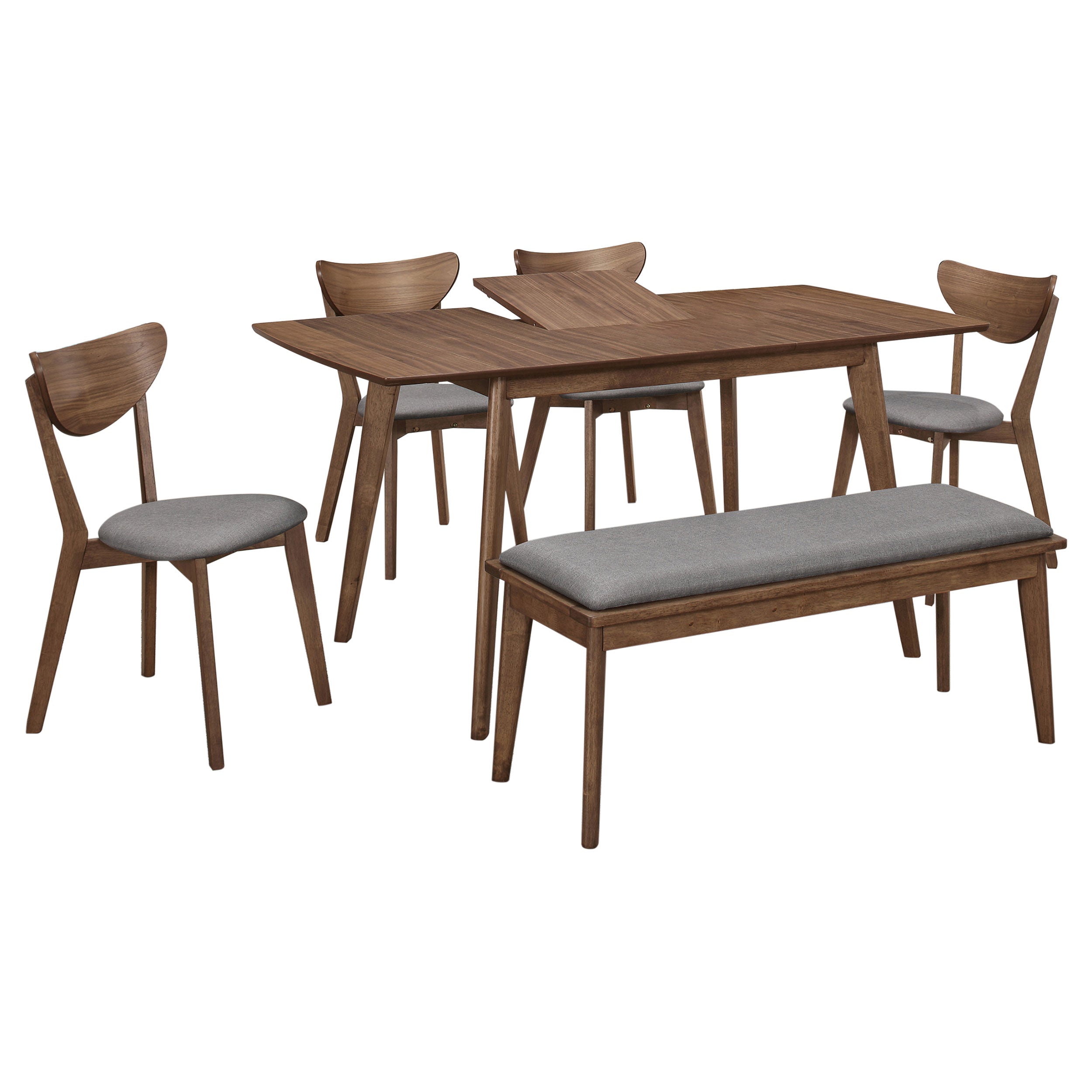 Alfredo 6-piece Butterfly Leaf Dining Set Natural Walnut — view 2