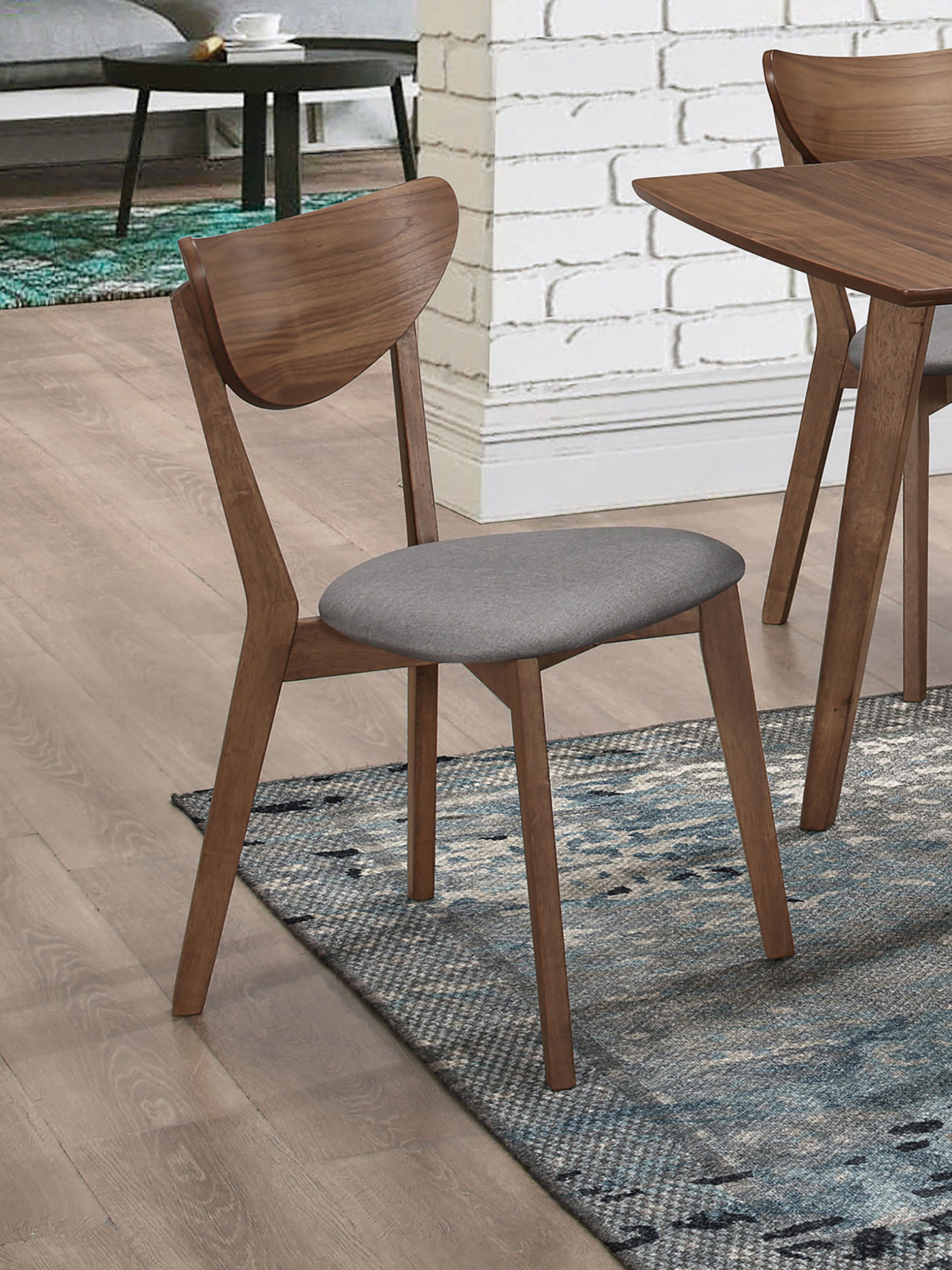 Alfredo Dining Side Chair Grey and Natural Walnut (Set of 2) — view 2