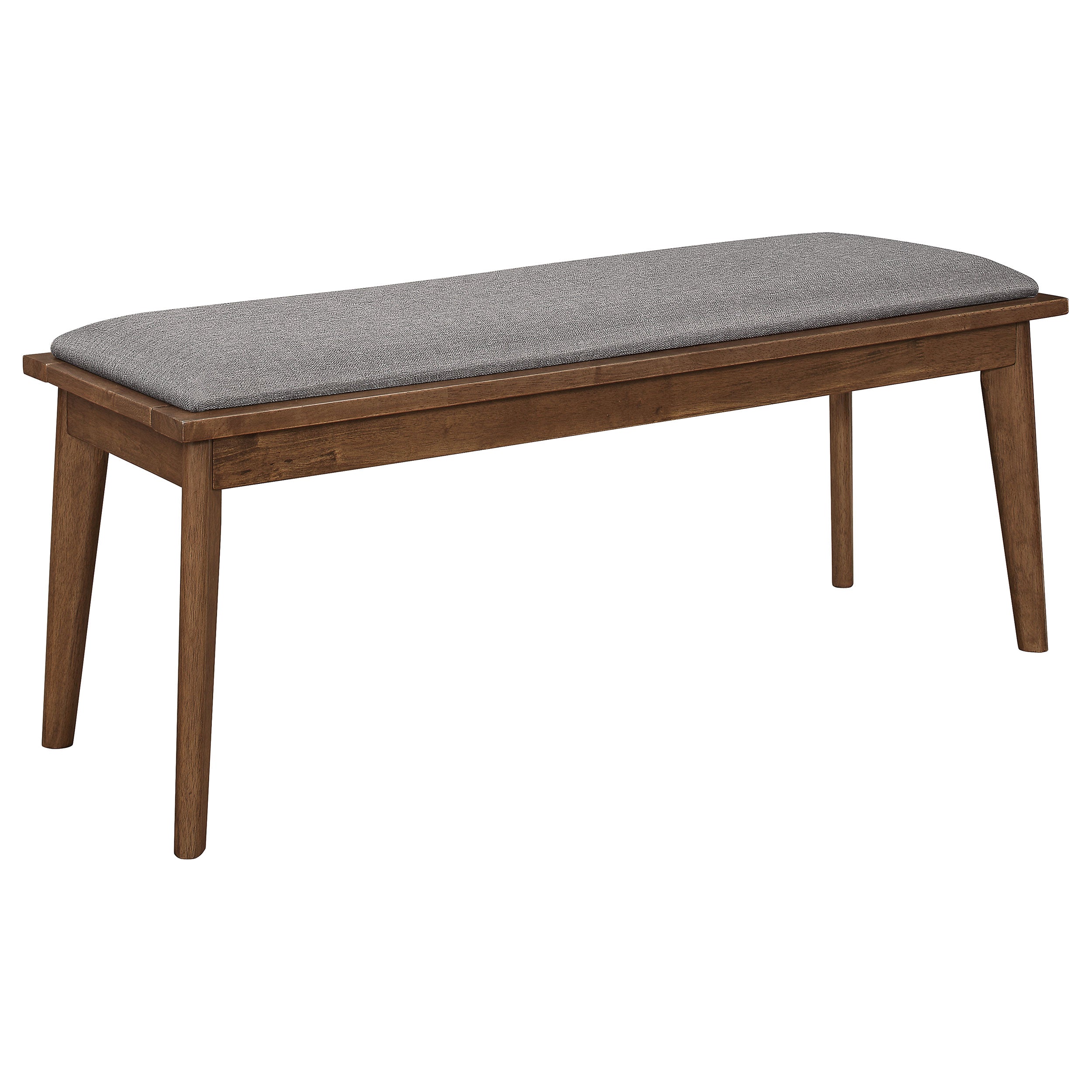 Alfredo Upholstered Dining Bench Grey and Natural Walnut — view 1