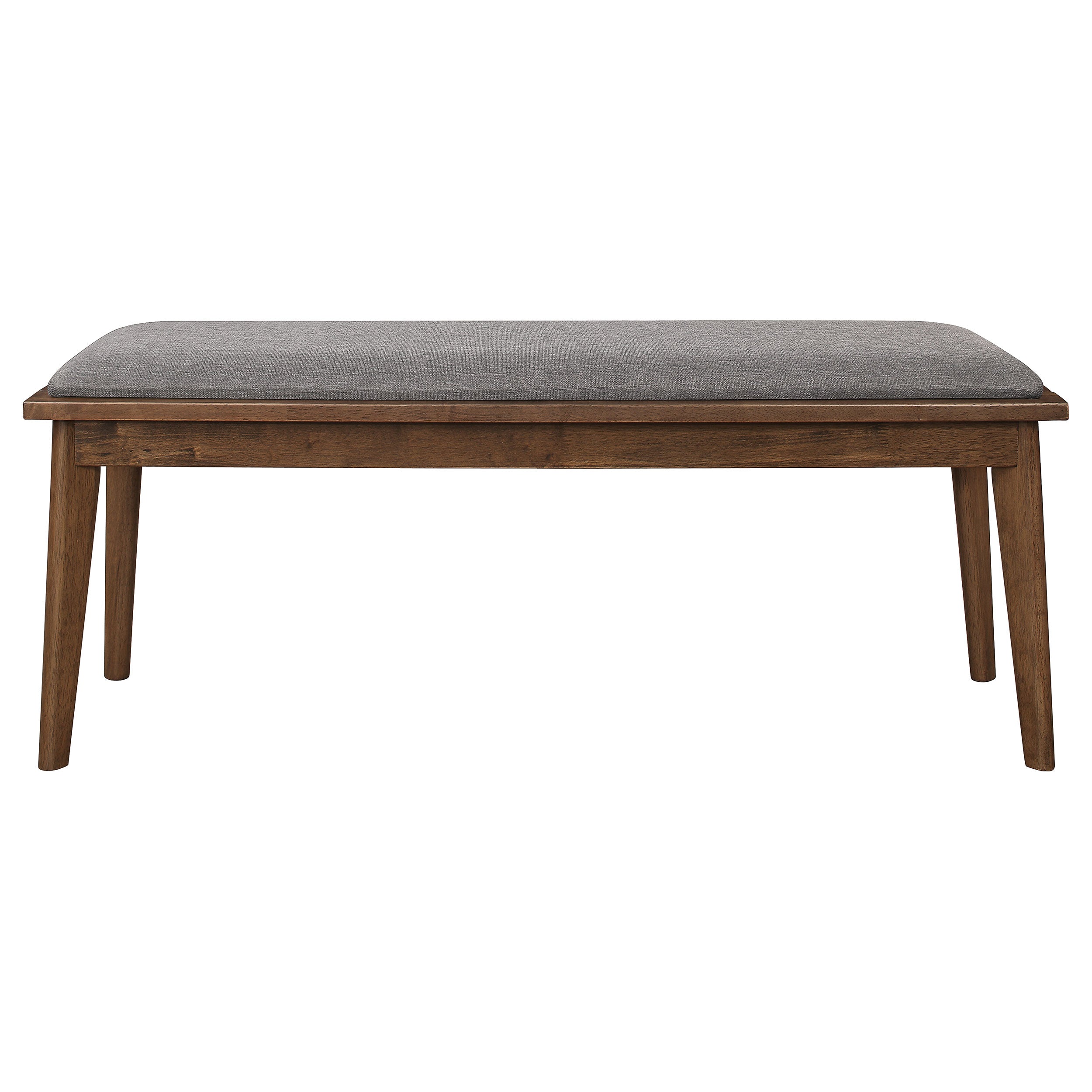 Alfredo Upholstered Dining Bench Grey and Natural Walnut — view 3