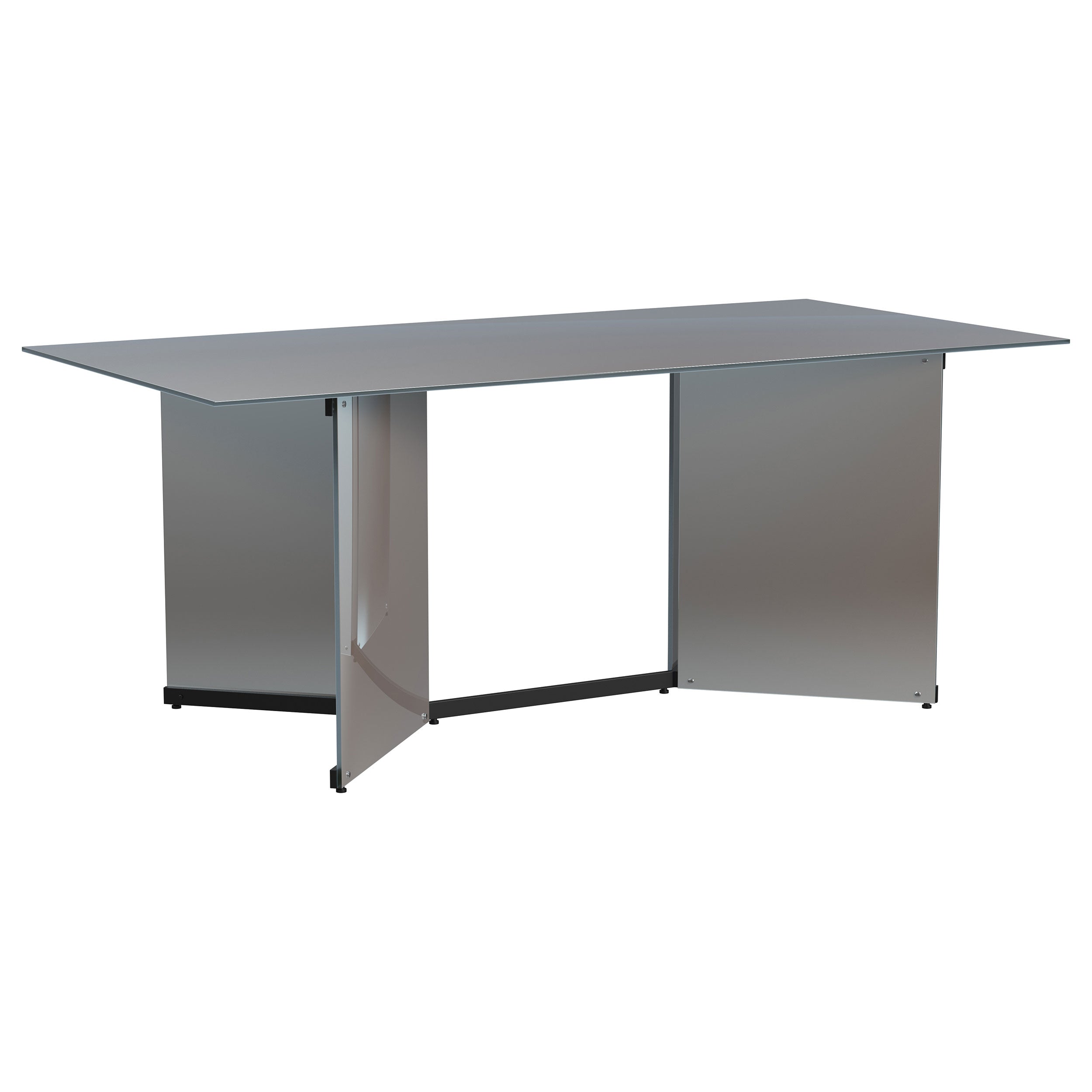 Emery 76-inch Rectangular Mirrored Dining Table Silver — view 1