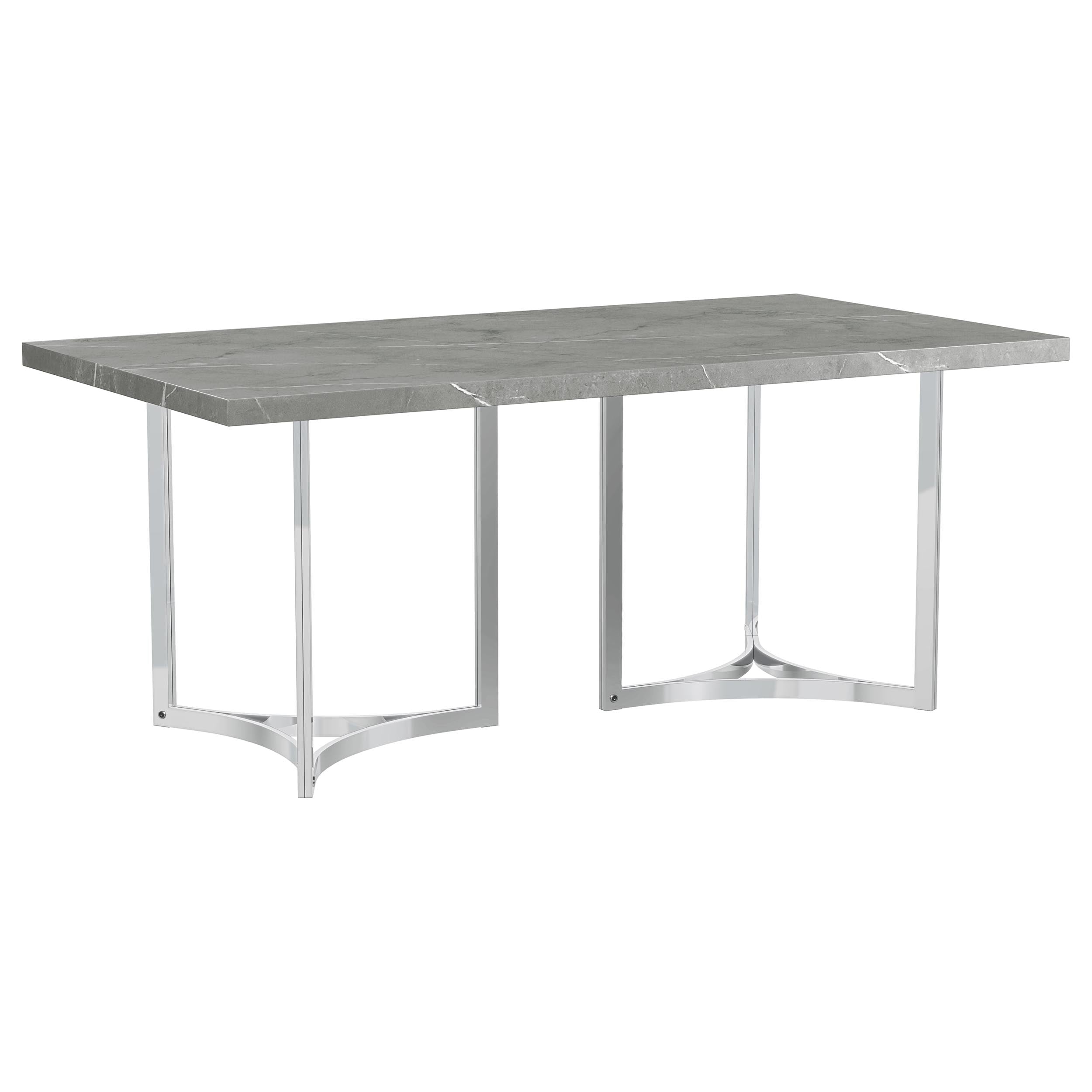 Sterling 72-inch Rectangular Dining Table Grey Faux Marble — view 1