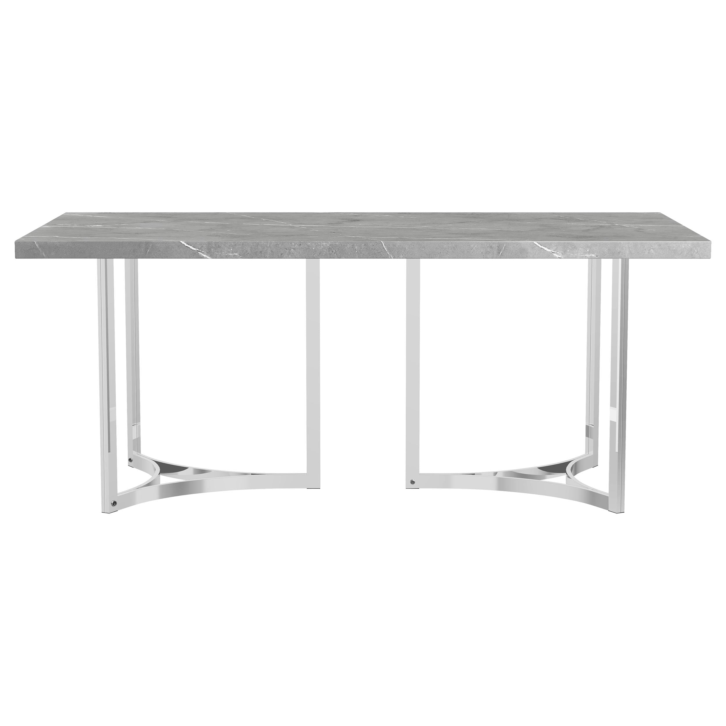 Sterling 72-inch Rectangular Dining Table Grey Faux Marble — view 3