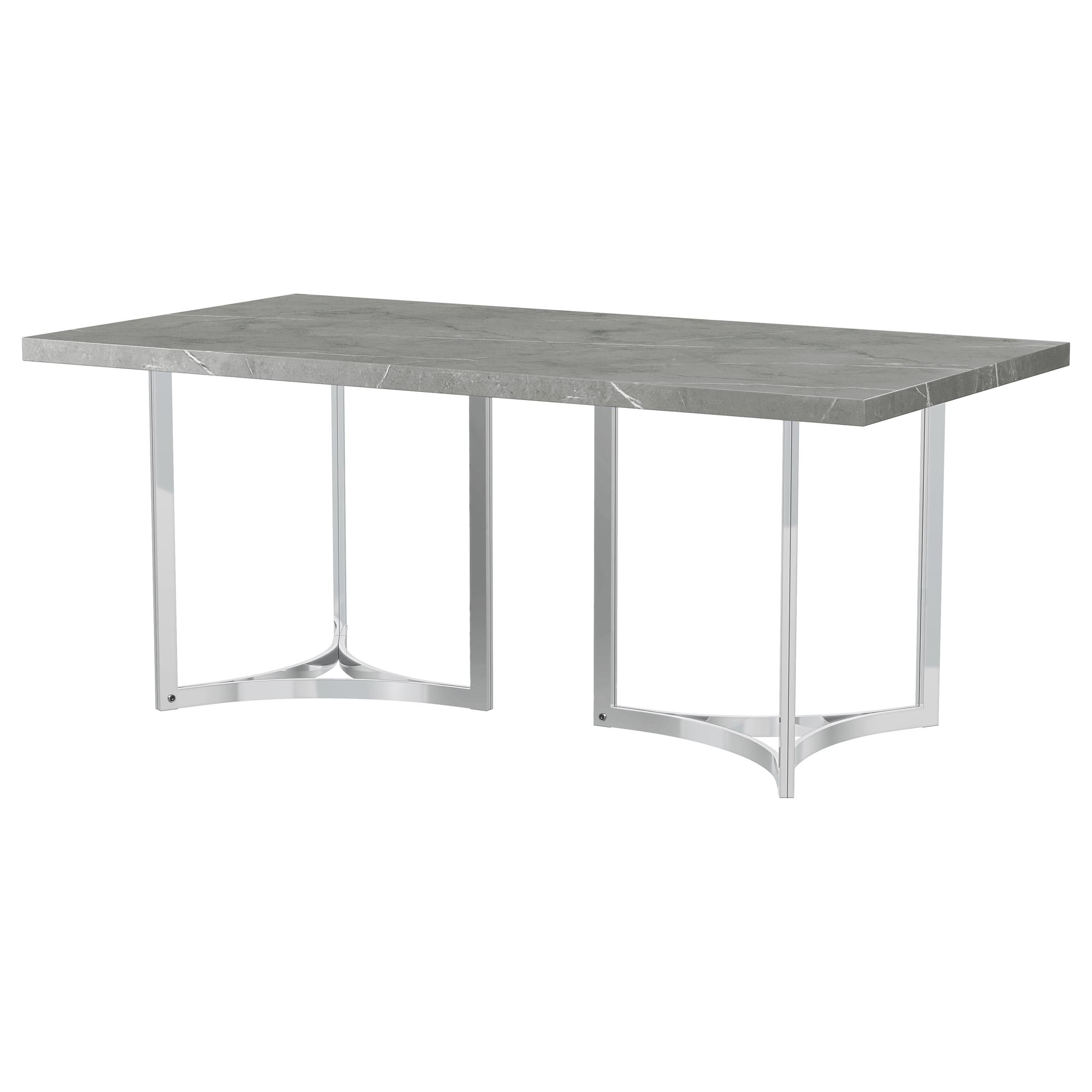 Sterling 72-inch Rectangular Dining Table Grey Faux Marble — view 4