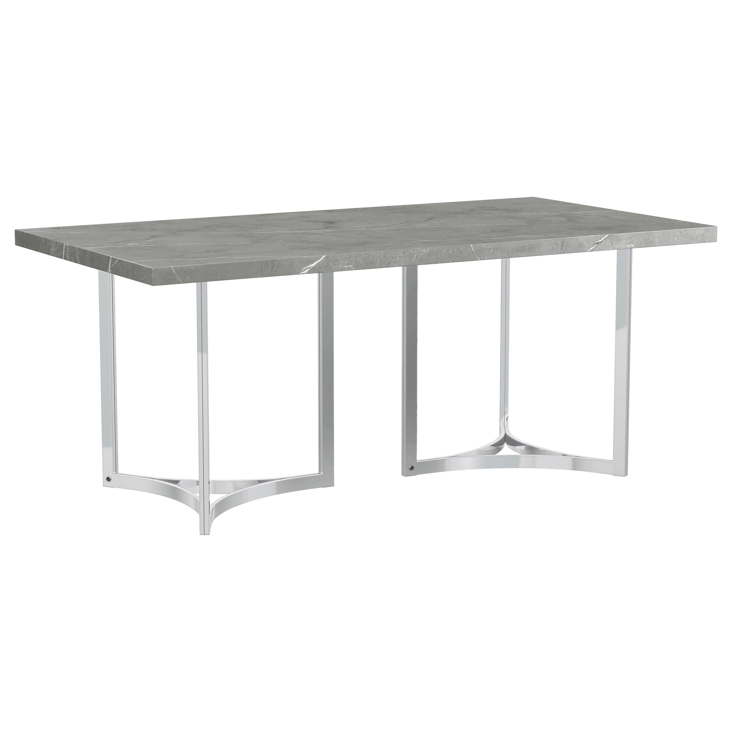 Sterling 72-inch Rectangular Dining Table Grey Faux Marble — view 6