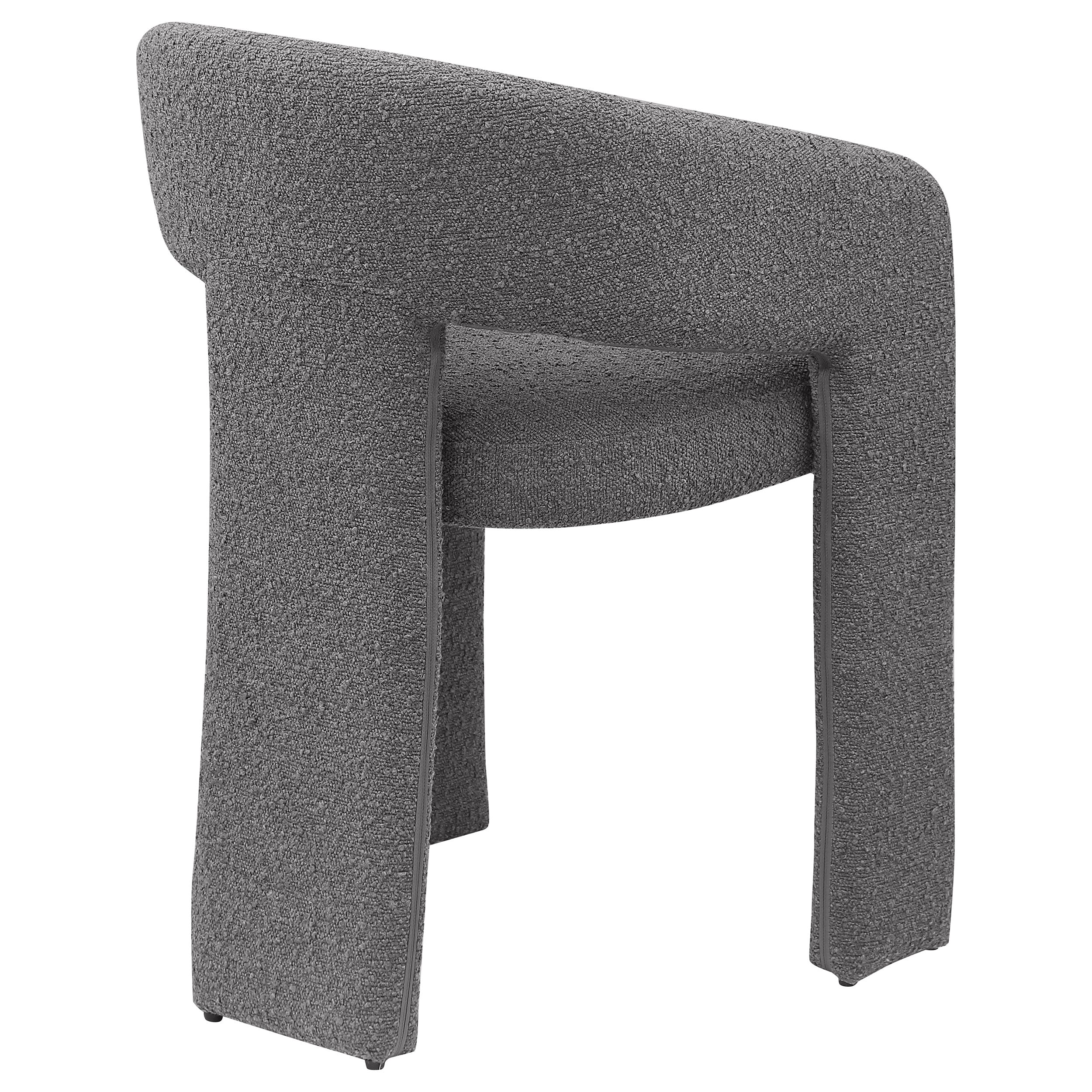 Eudora Boucle Upholstered Dining Arm Chair Grey (Set of 2) — view 8